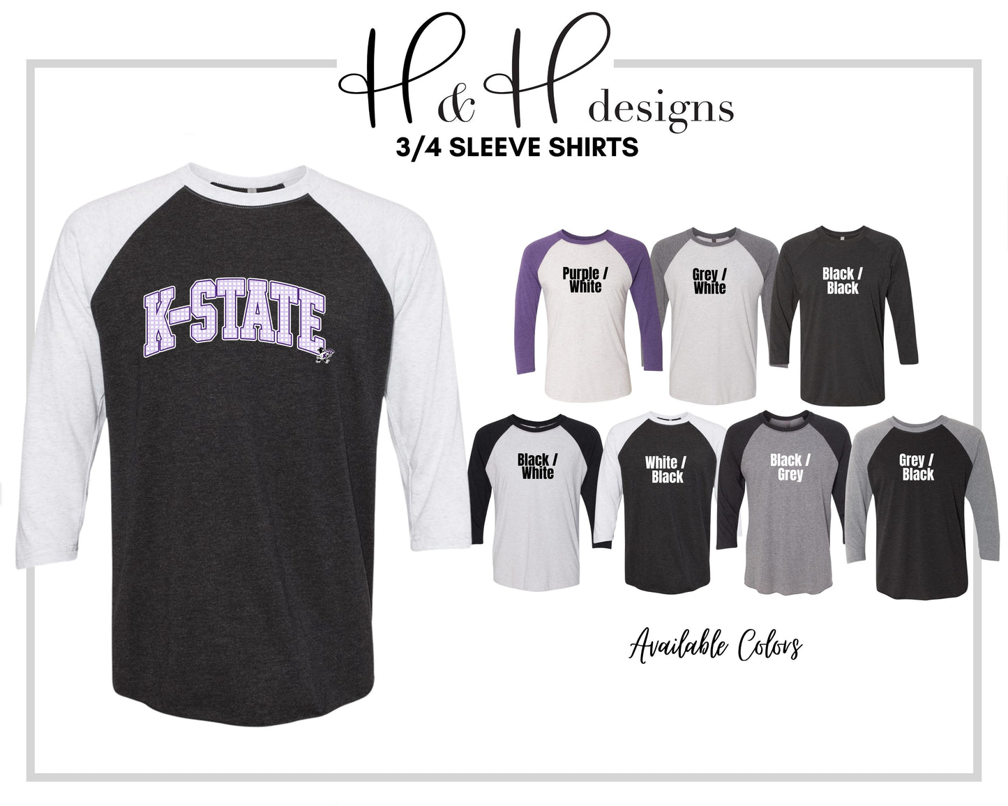 K-State Plaid Arch ~ K-STATE Licensed Apparel ~ HHKSU221