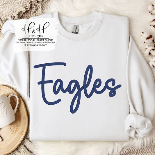 Eagles Puff ~ 3D Script Embroidery ~ Topeka Collegiate