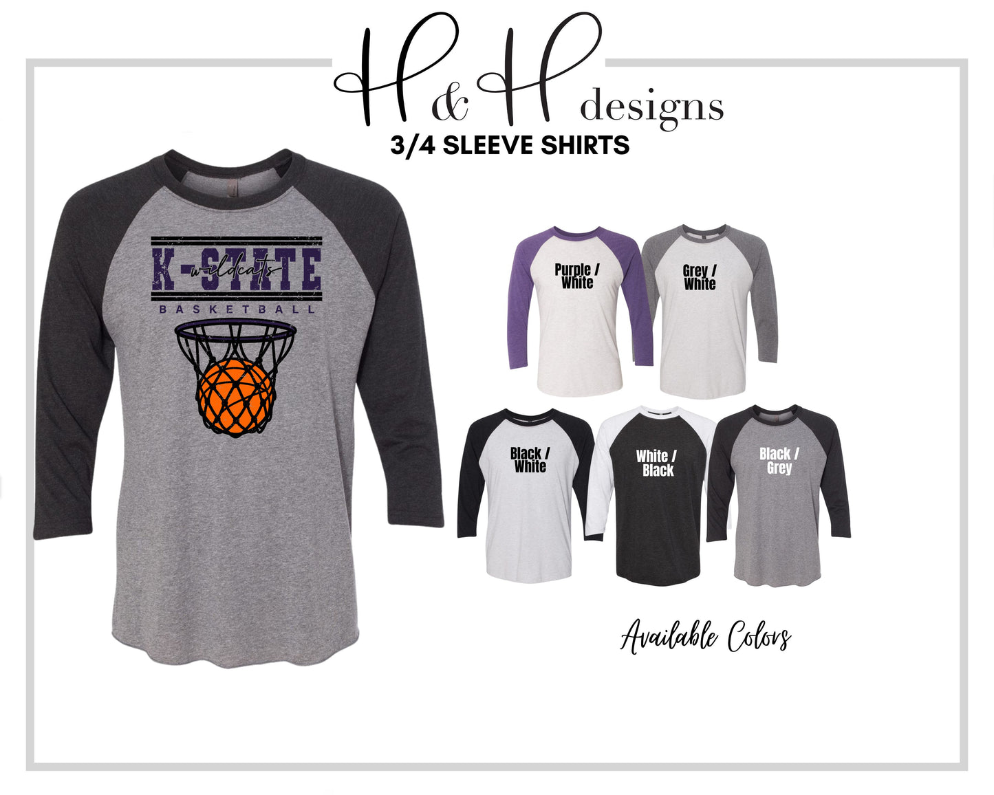K-State Wildcats Double Lined Basketball ~ Licensed Apparel ~ HHKSU207