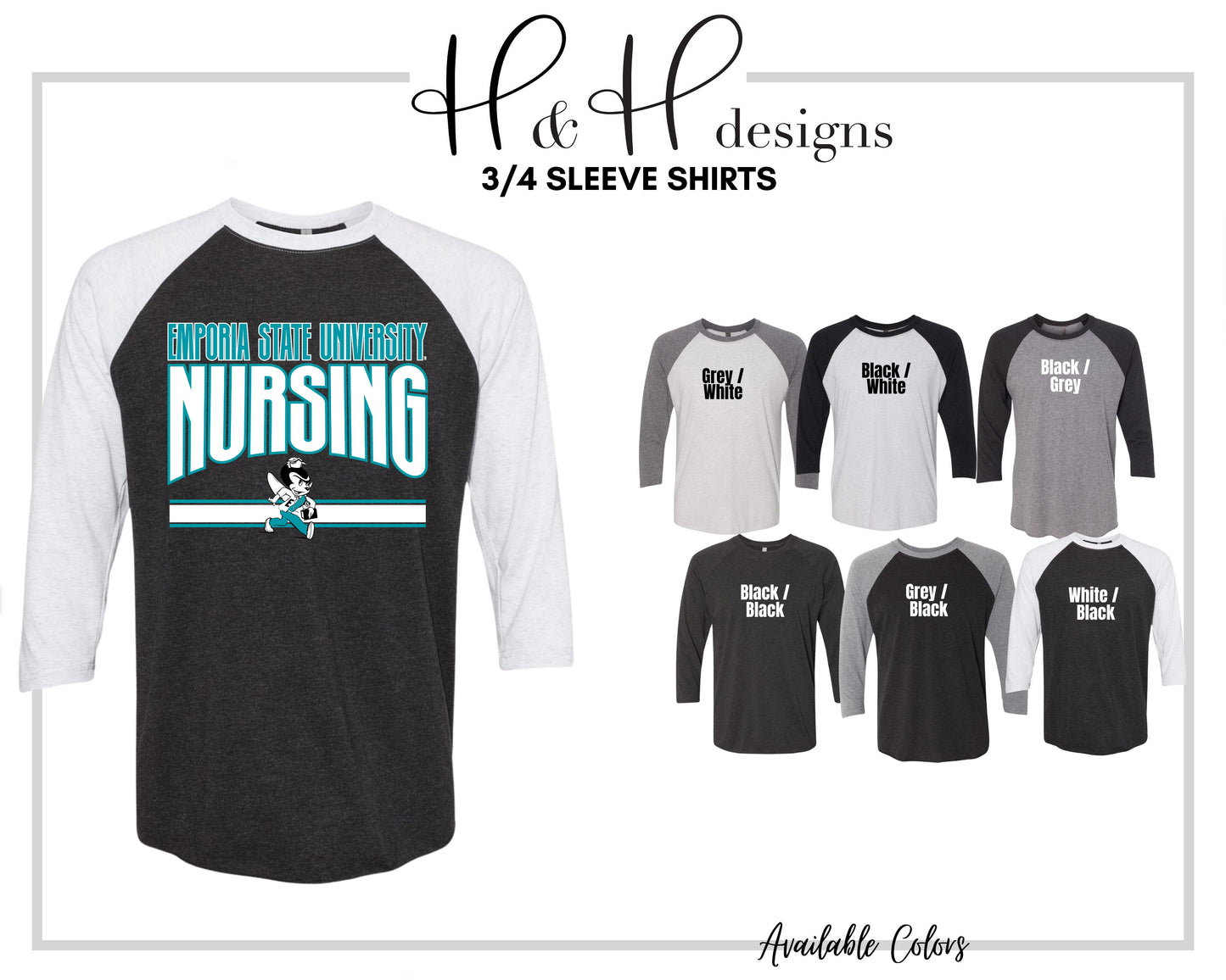 Emporia State University Nursing Warp ~ Licensed Apparel ~ HHESU147