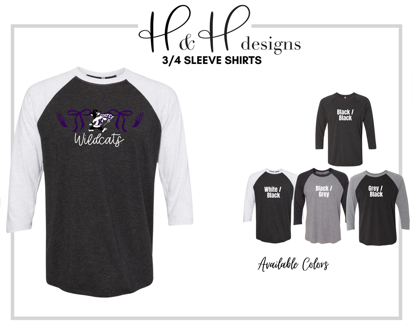 K-State Coquette Track Bows ~ Licensed Apparel ~ HHKSU186