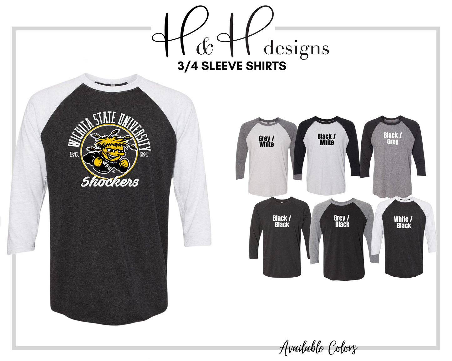 Wichita State Distressed Round ~ Licensed Apparel ~ HHWSU102