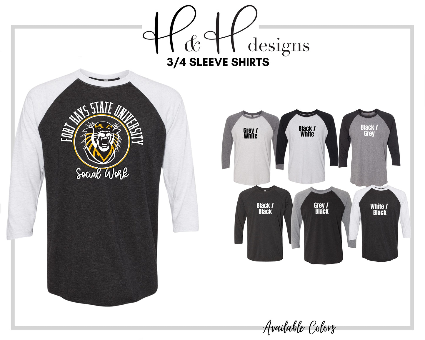 Fort Hays State Social Work Distressed Round ~ Licensed Apparel ~ HHFHSU142