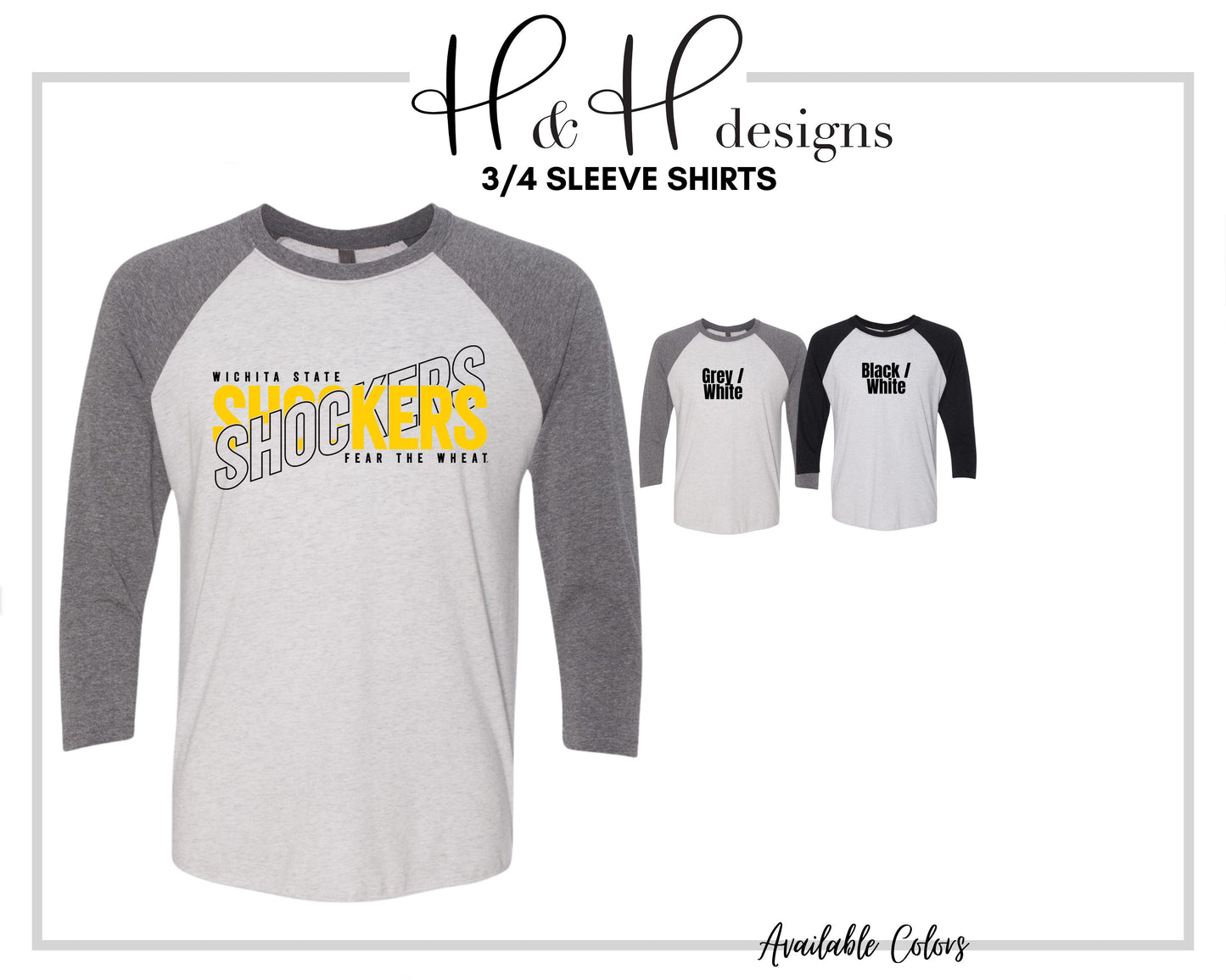 Wichita State Shockers Double Vision  ~ Licensed Apparel ~ HHWSU105