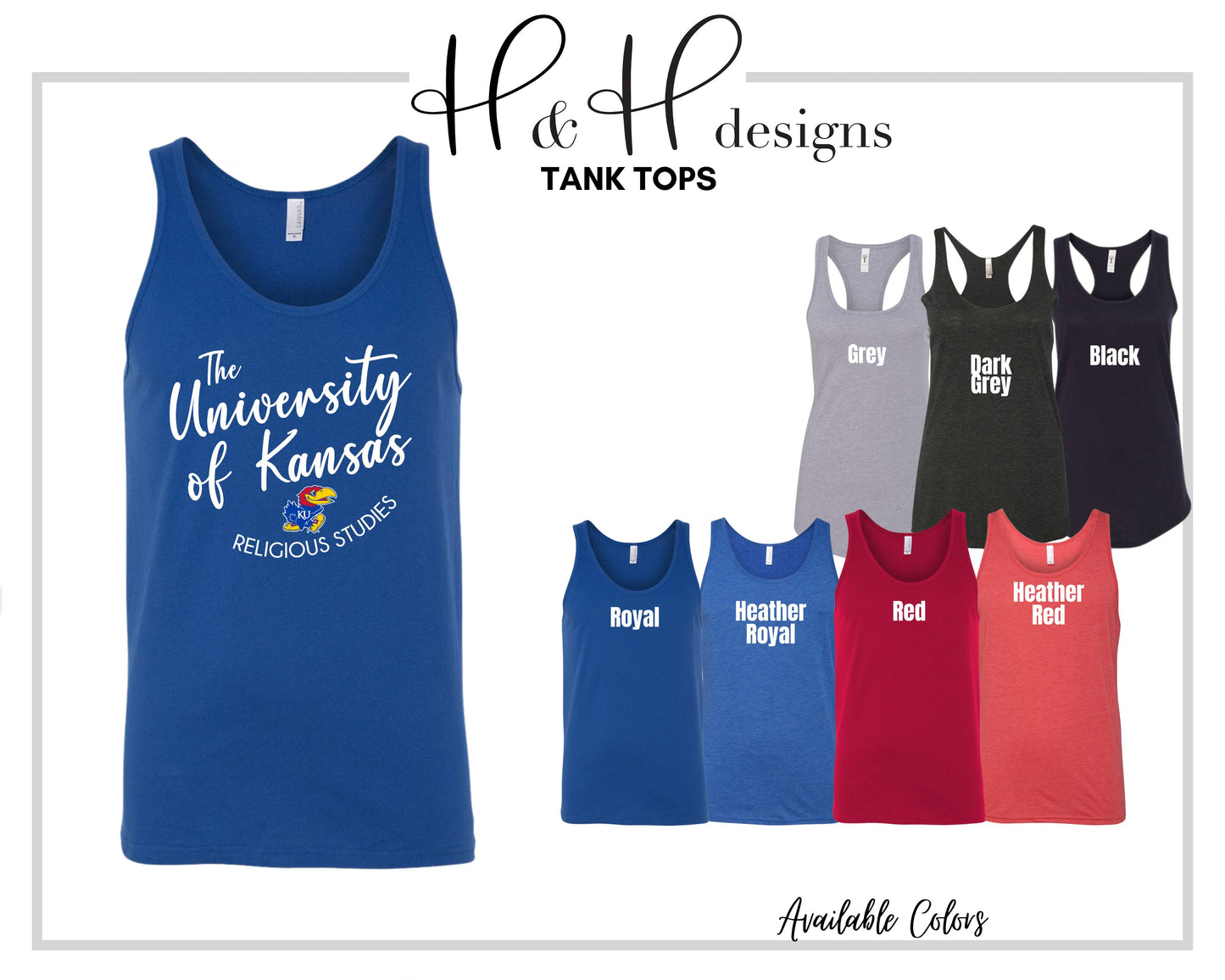 The Unversity of Kansas Religious Studies Round Script ~ Licensed Apparel ~ HHKU186