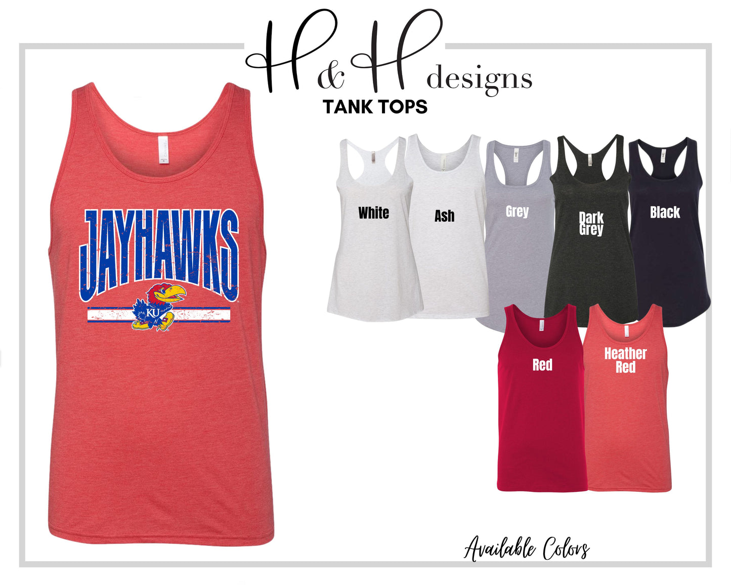 Jayhawks Distressed Warp  ~ Licensed Apparel ~ HHKU147