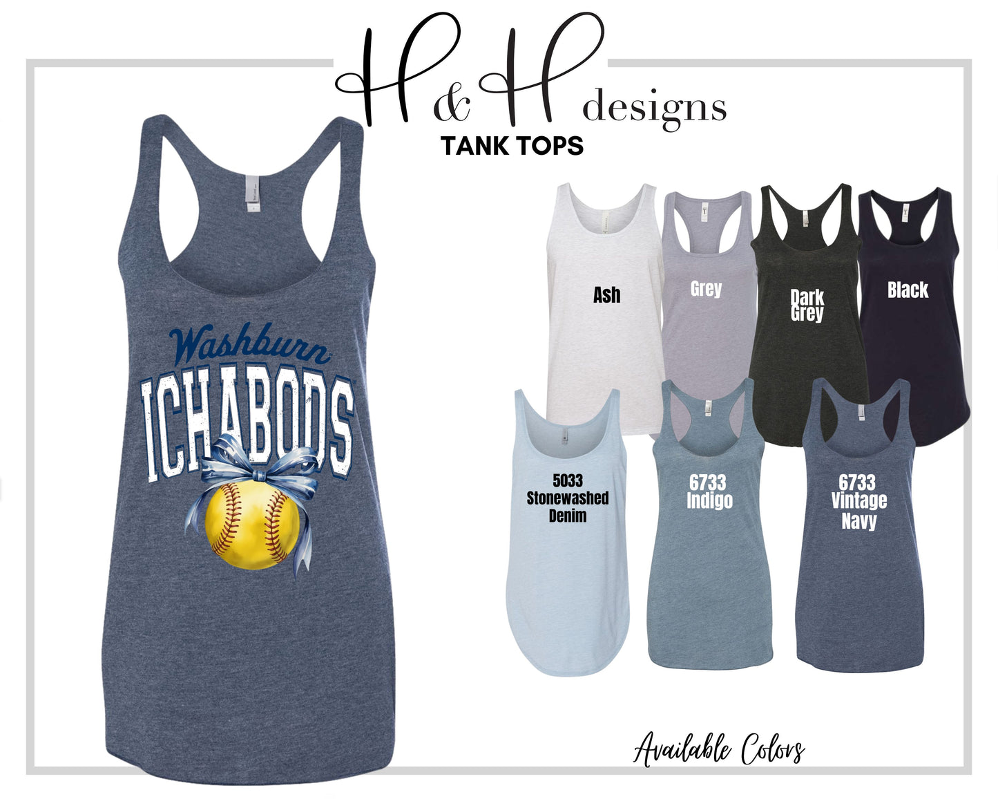 Washburn Ichabods Softball Block Bow ~ Licensed Apparel ~ HHWU240