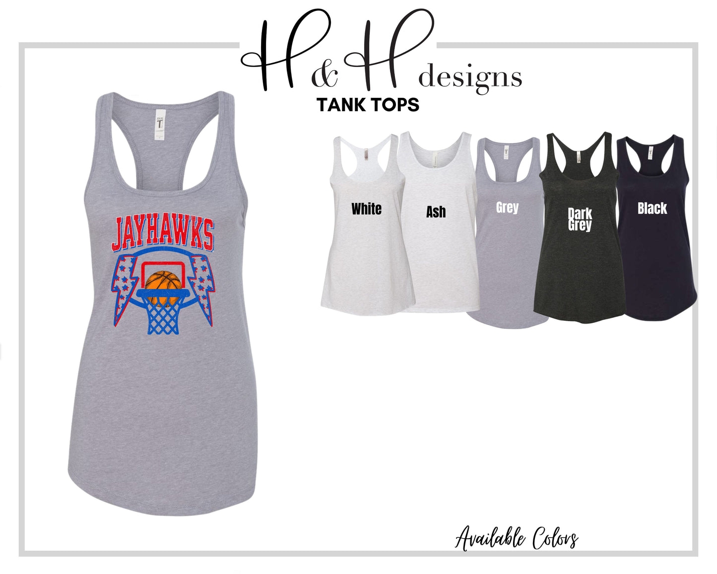 Jayhawks Lightning Bolt Basketball ~ Licensed Apparel ~ HHKU179