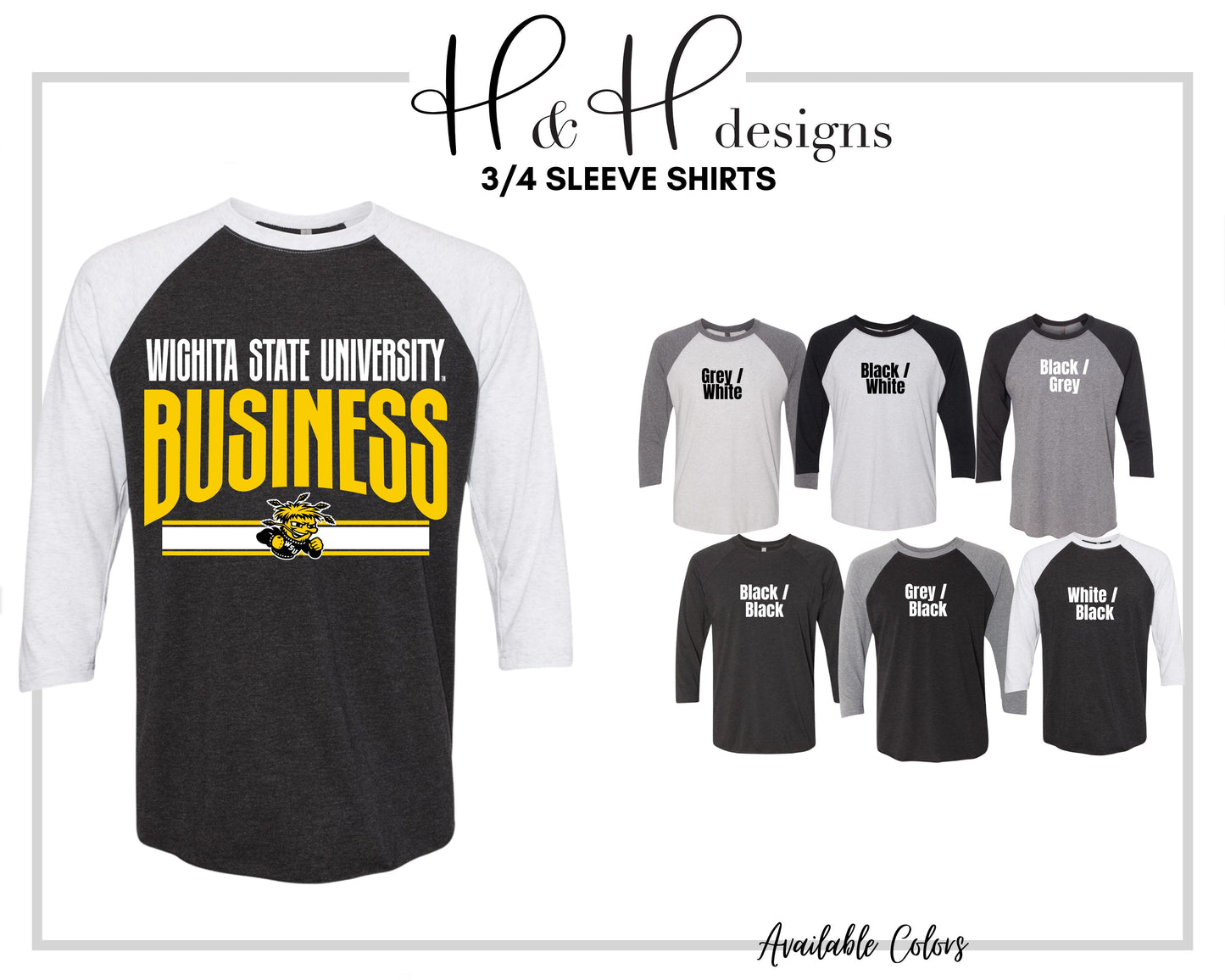 Wichita State University Business Warp  ~ Licensed Apparel ~ HHWSU135
