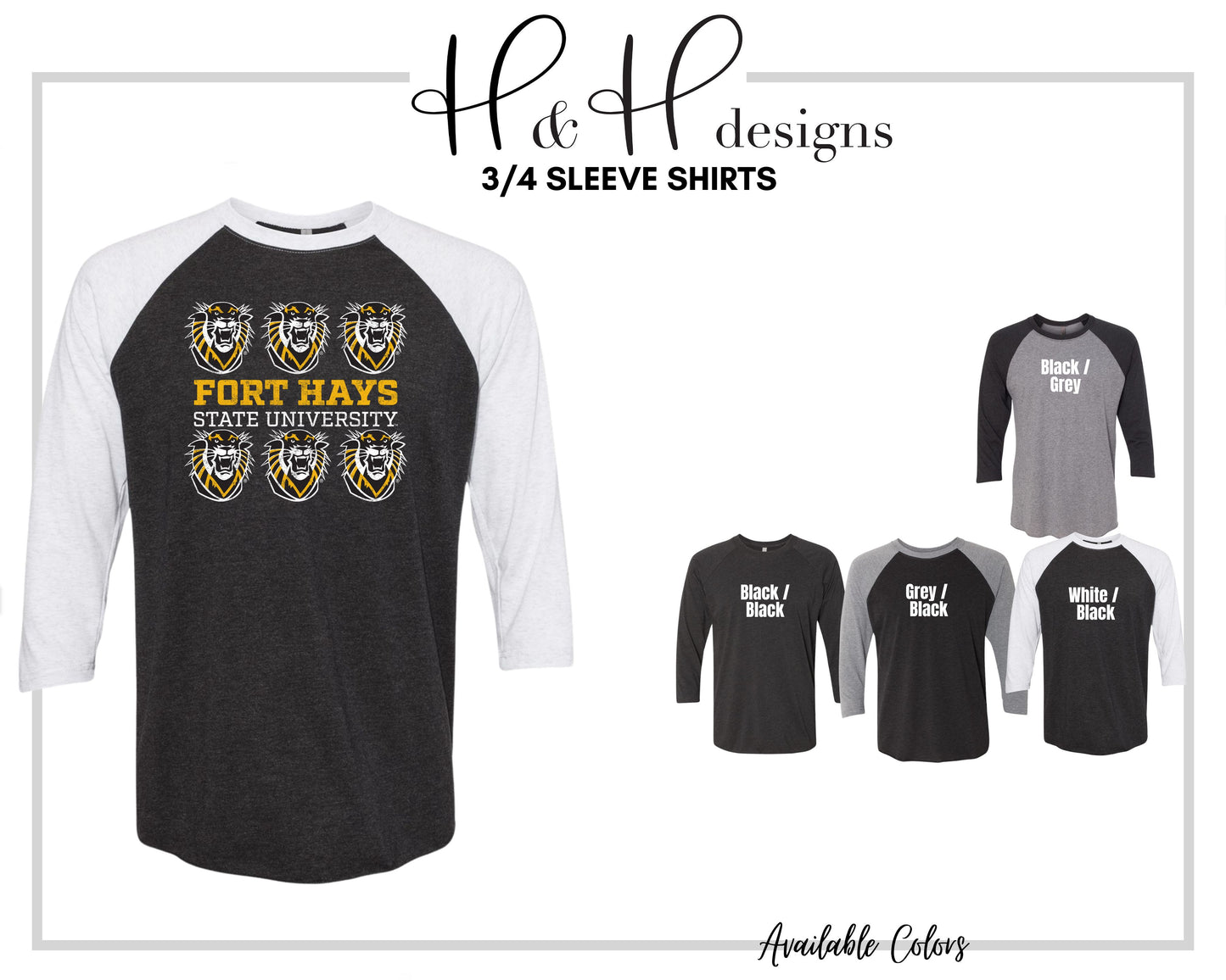 Fort Hays State University Distressed Tigers ~ Licensed Apparel ~ HHFHSU111