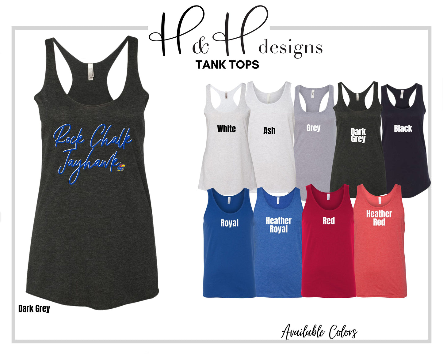 Rock Chalk Jayhawk Script Stack ~ Licensed Apparel ~ HHKU113