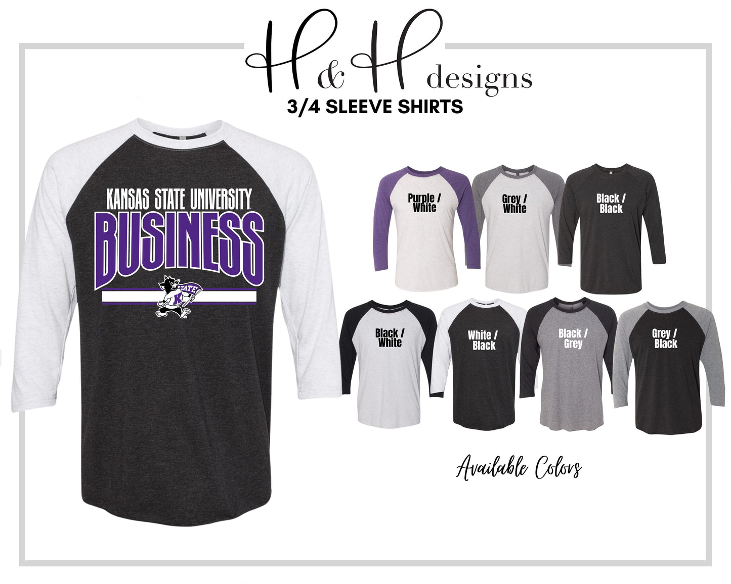 Kansas State University Business Warp ~ Licensed Apparel ~ HHKSU211