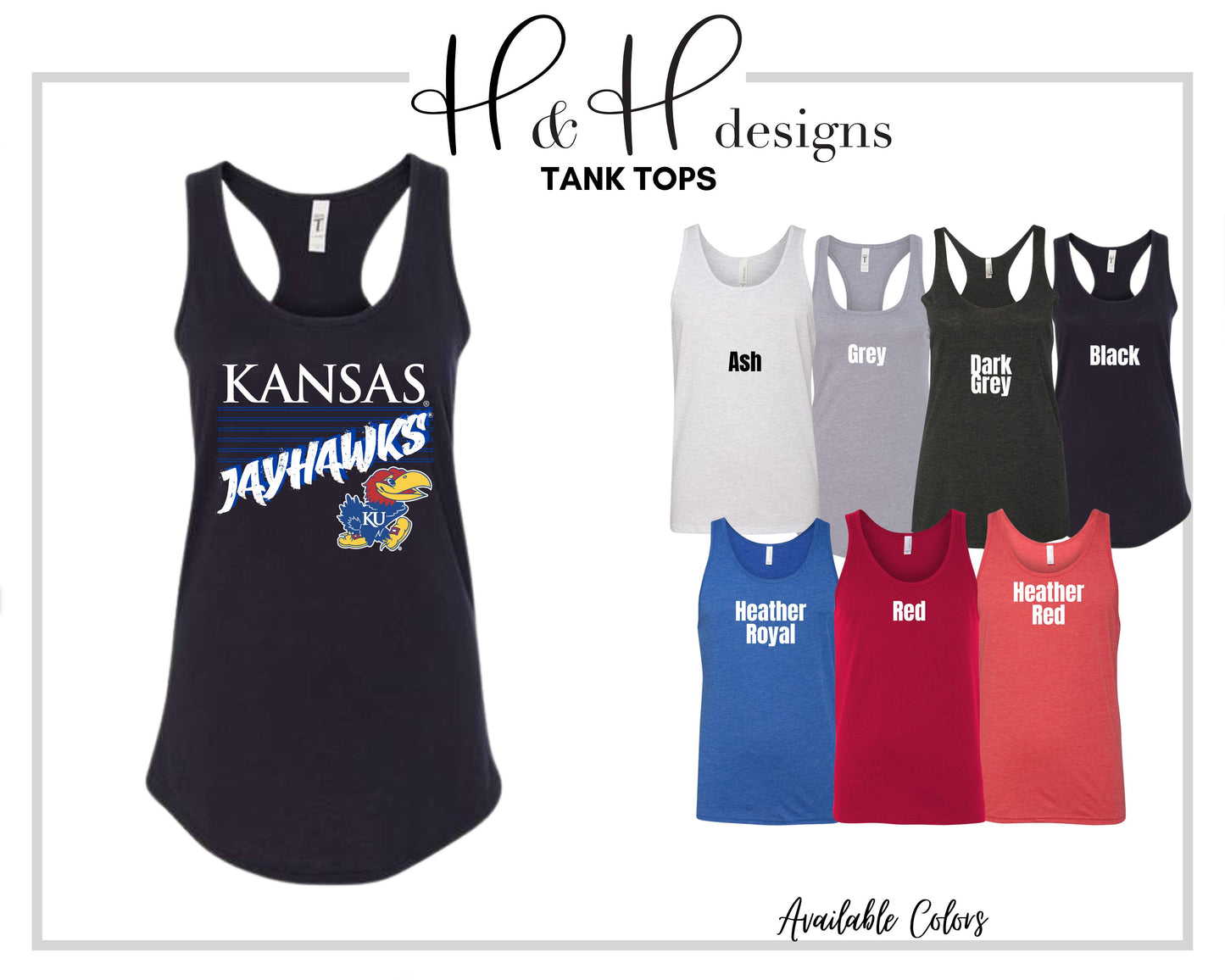 Jayhawks Six Rectangles ~ Licensed Apparel ~ HHKU159