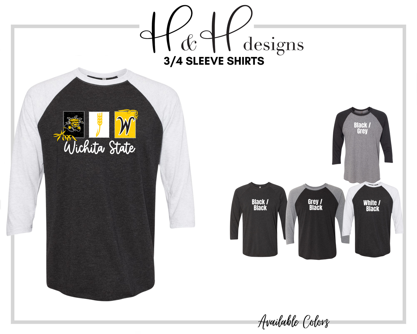 Wichita State Stamps and Bows ~ Licensed Apparel ~ HHWSU116