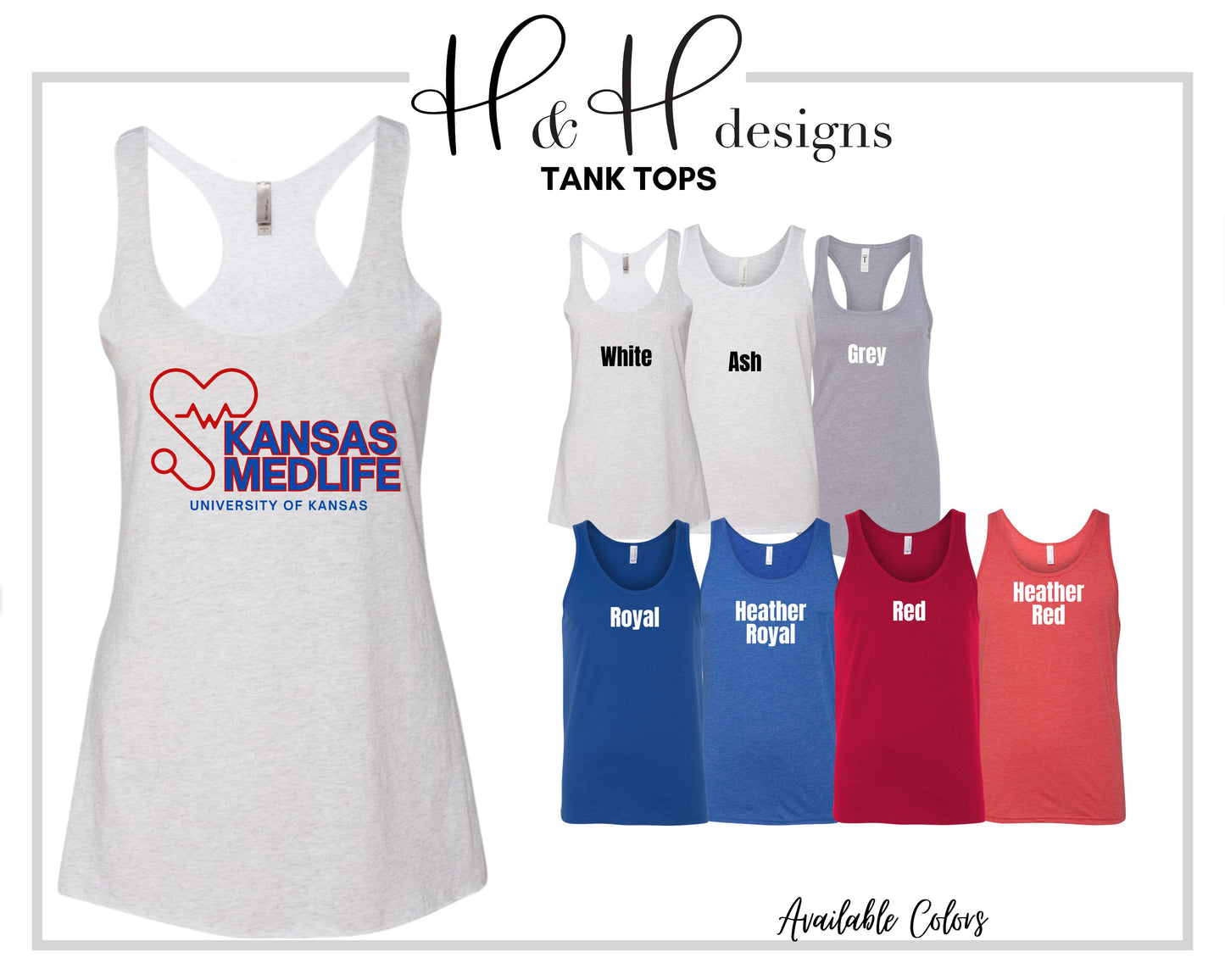 Kansas Medlife Red and Blue ~ KU Medlife Licensed Apparel ~ HHKU141