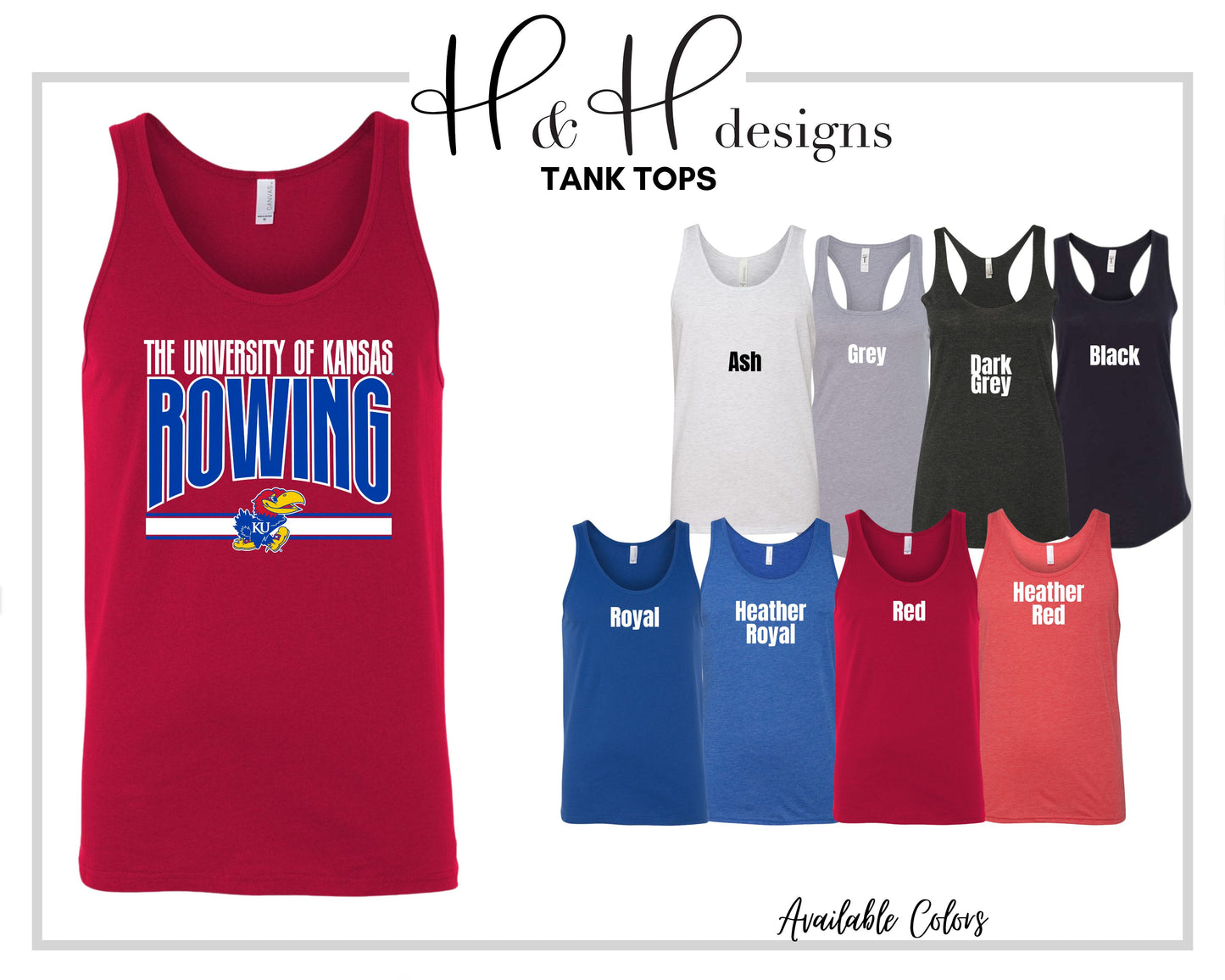 The University of Kansas Rowing Warp ~ Licensed Apparel ~ HHKU185