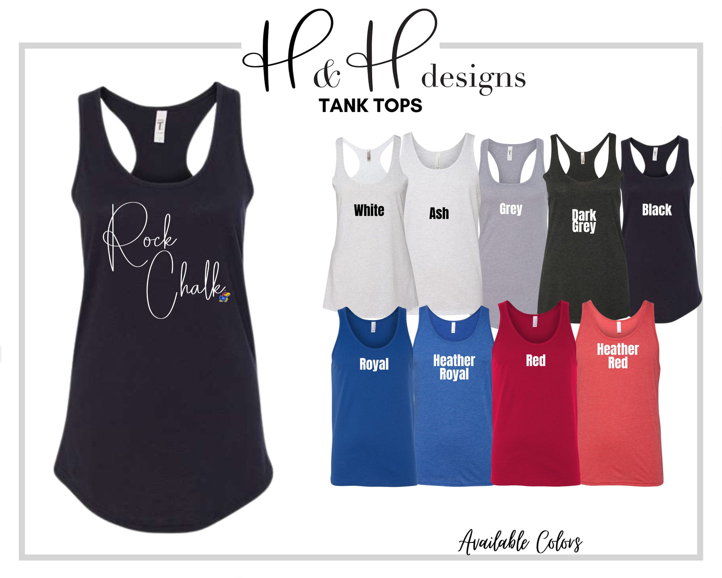Rock Chalk Swirly Script ~ Licensed Apparel ~ HHKU110