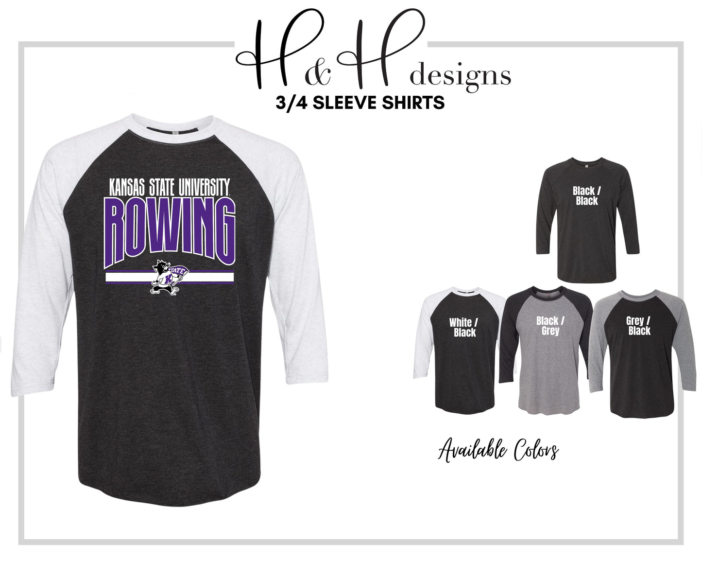 Kansas State University Rowing Warp ~ Licensed Apparel ~ HHKSU212