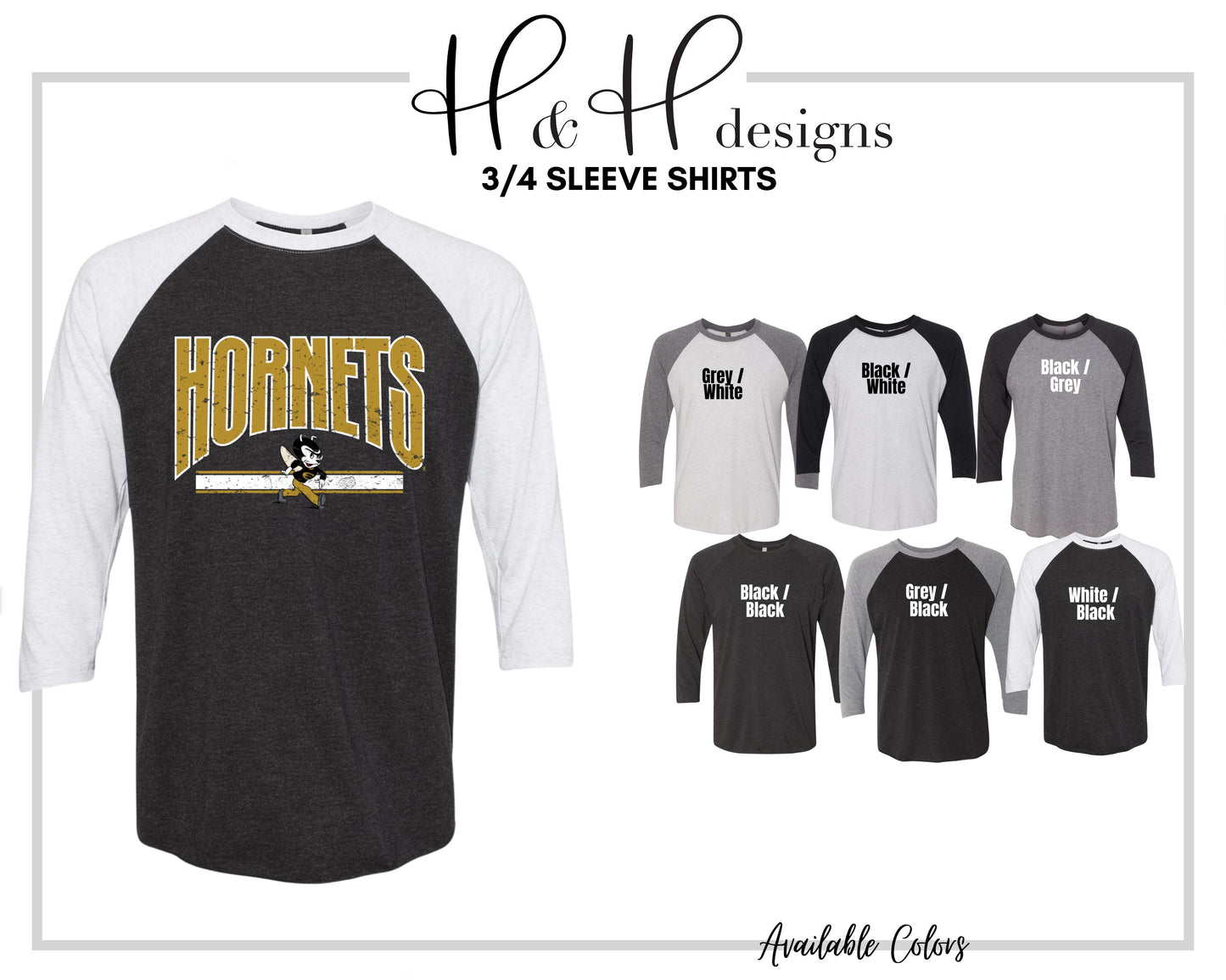 Hornets Distressed Warp ~ Licensed Apparel ~ HHESU110