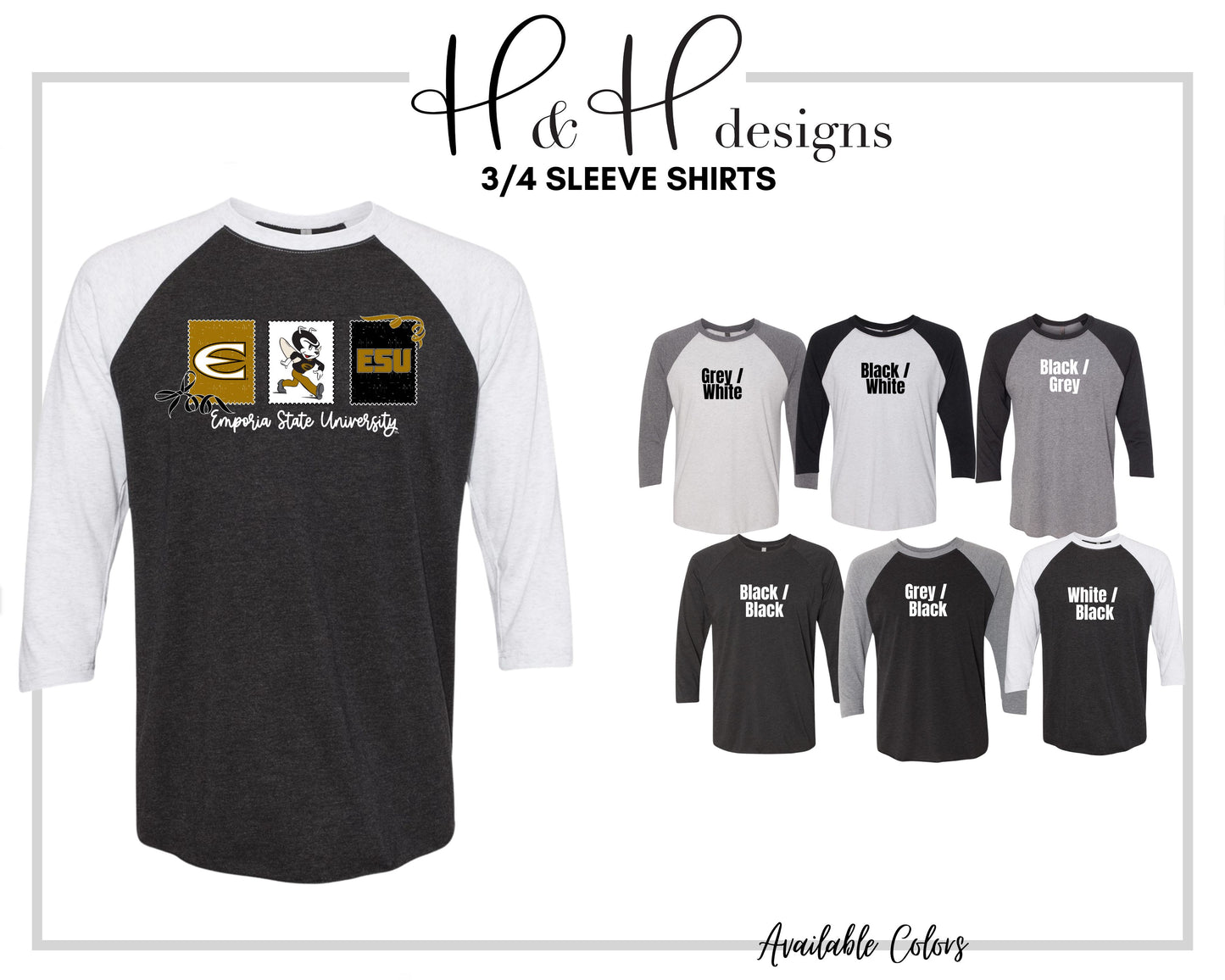 Emporia State University Stamps and Bows ~ Licensed Apparel ~ HHESU138