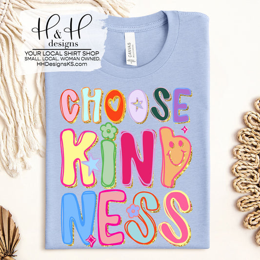 Choose Kindness Faux Glitter Doodle