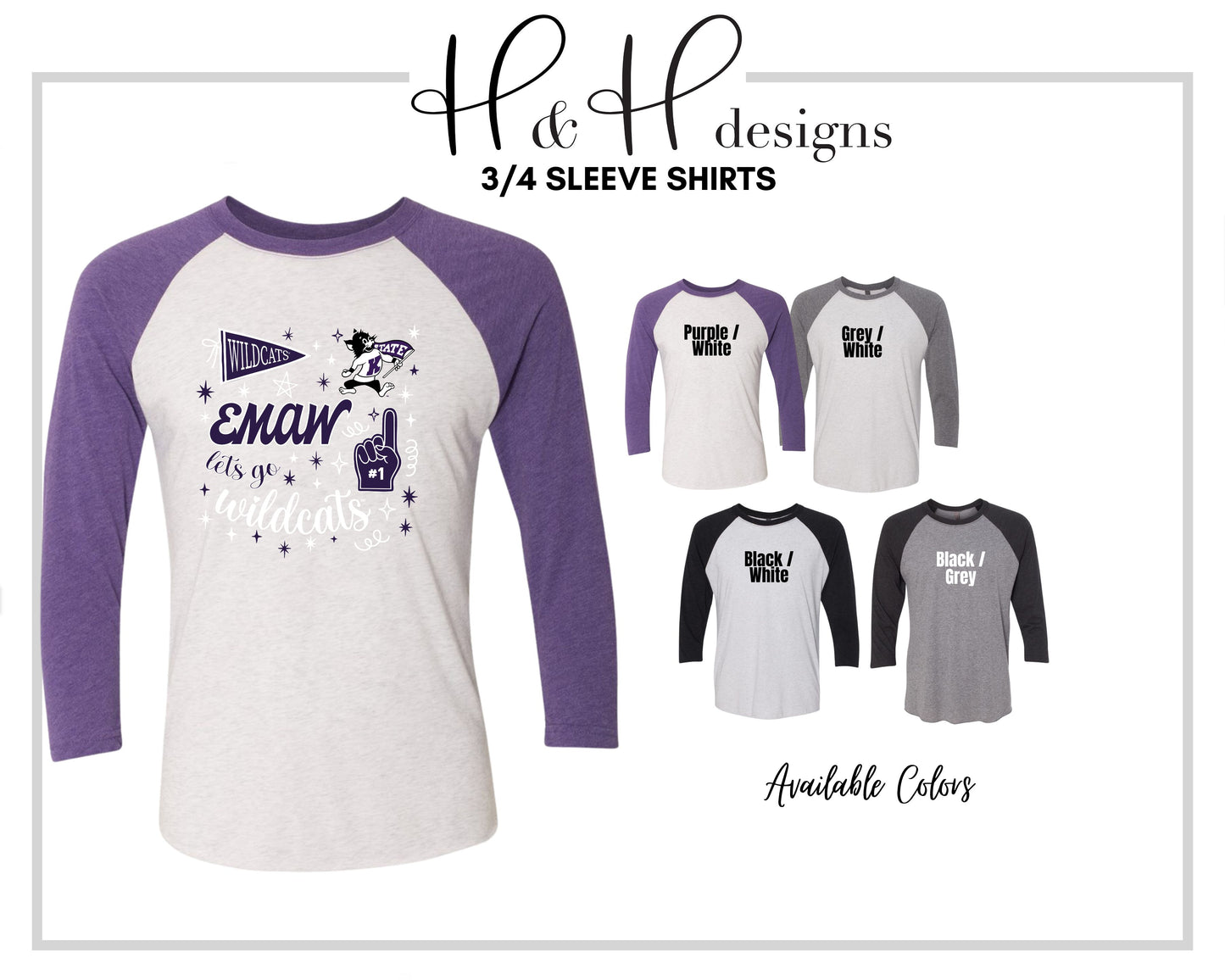 Kansas State Wildcats Game Day Spirit ~ Licensed Apparel ~ HHKSU205
