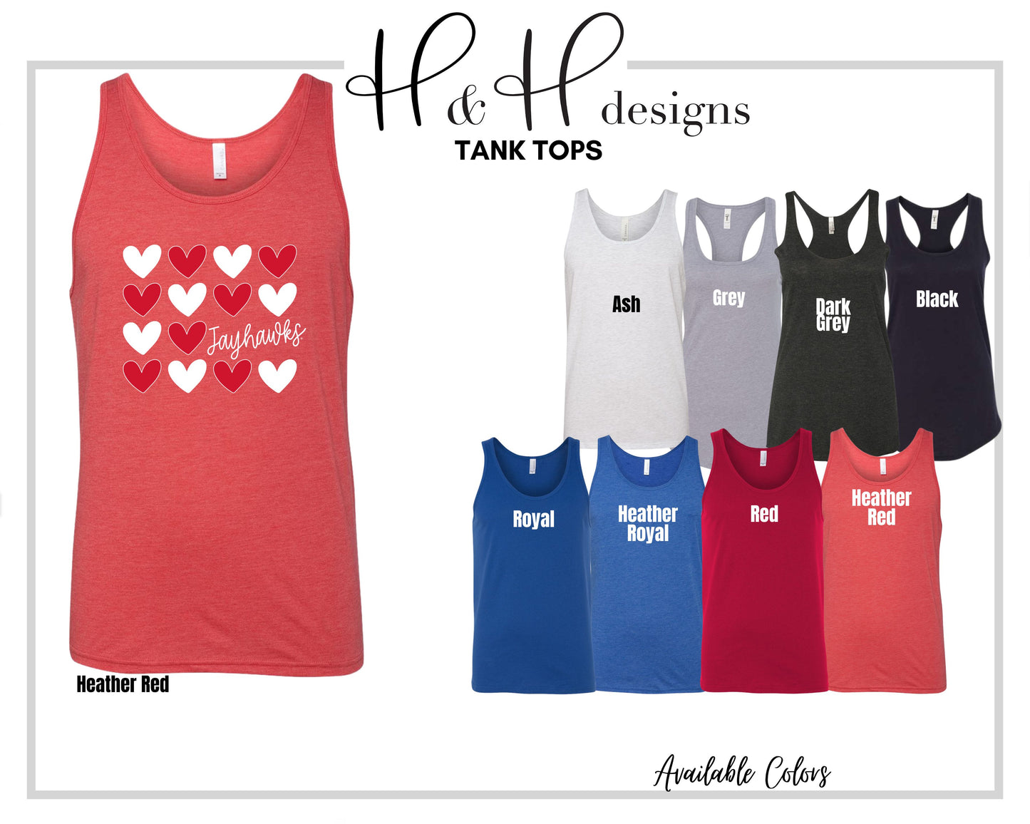 Jayhawks Repeat Hearts ~ Licensed Apparel ~ HHKU117