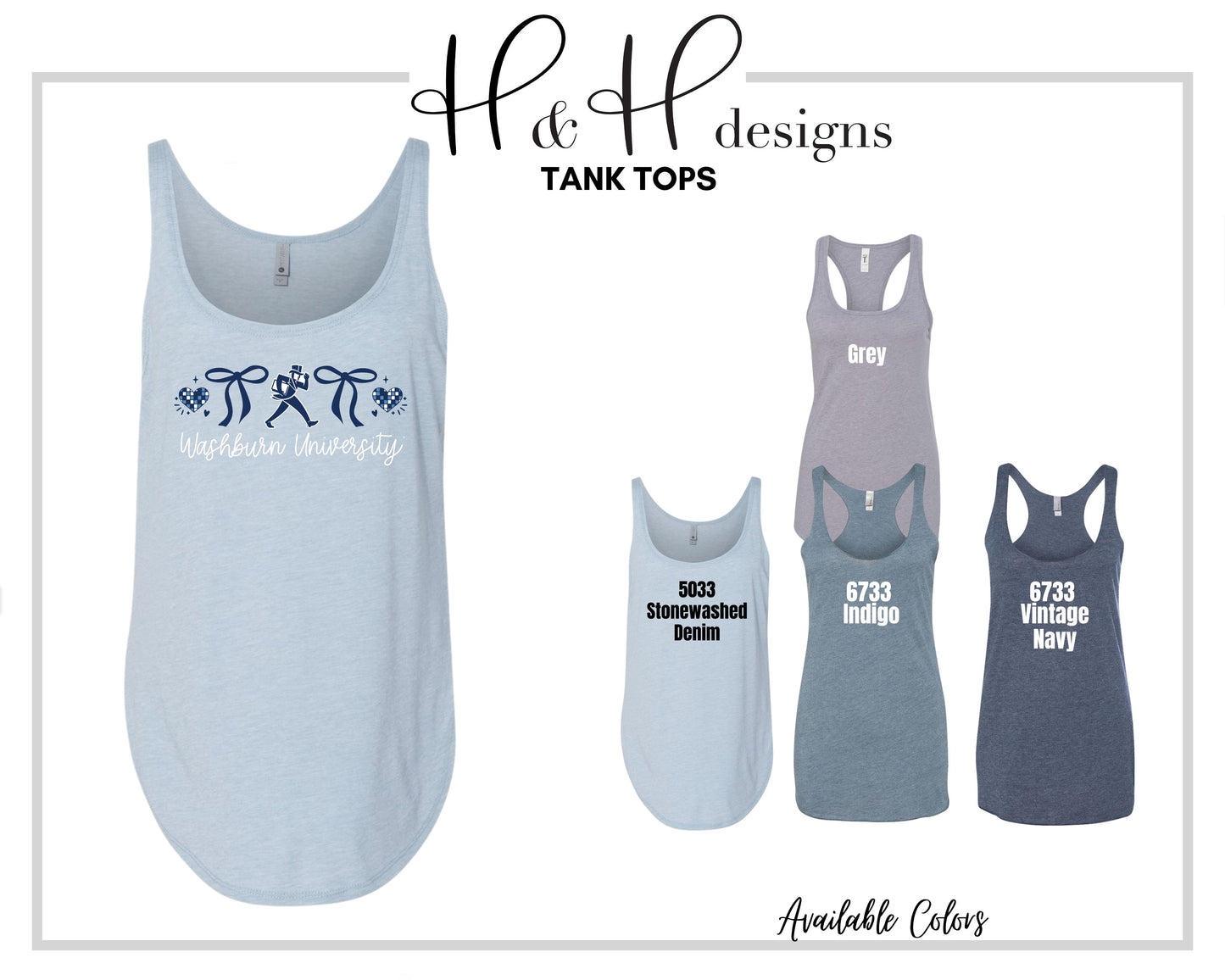 Washburn University Hearts Coquette Bows  ~ Licensed Apparel ~ HHWU215