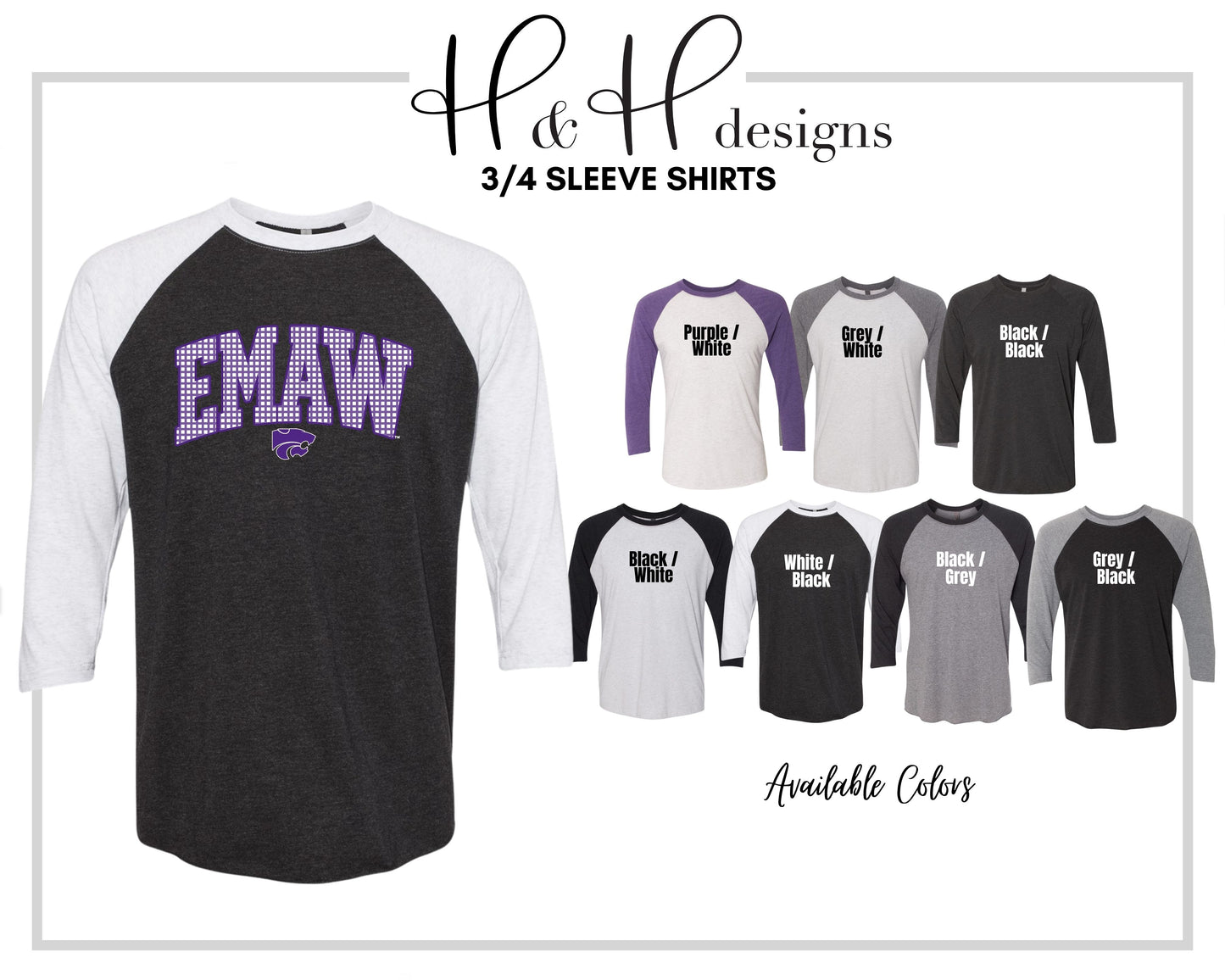 EMAW Plaid Arch ~ K-STATE Licensed Apparel ~ HHKSU220