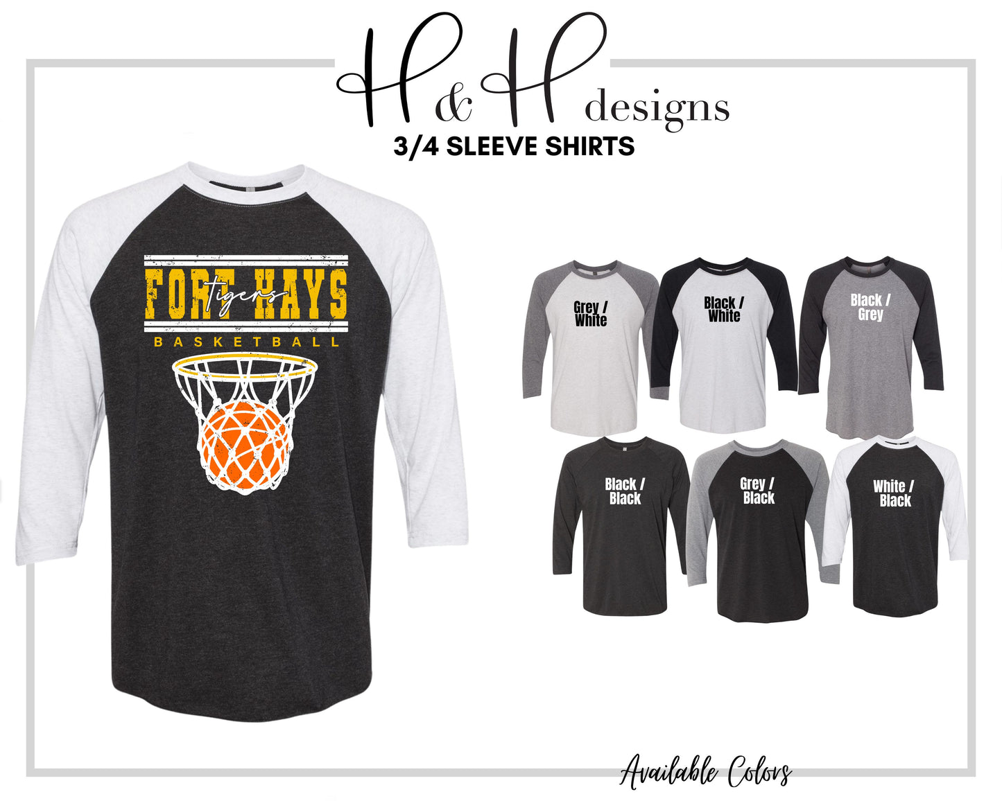 Fort Hays Tigers Double Lined Basketball ~ Licensed Apparel ~ HHFHSU131
