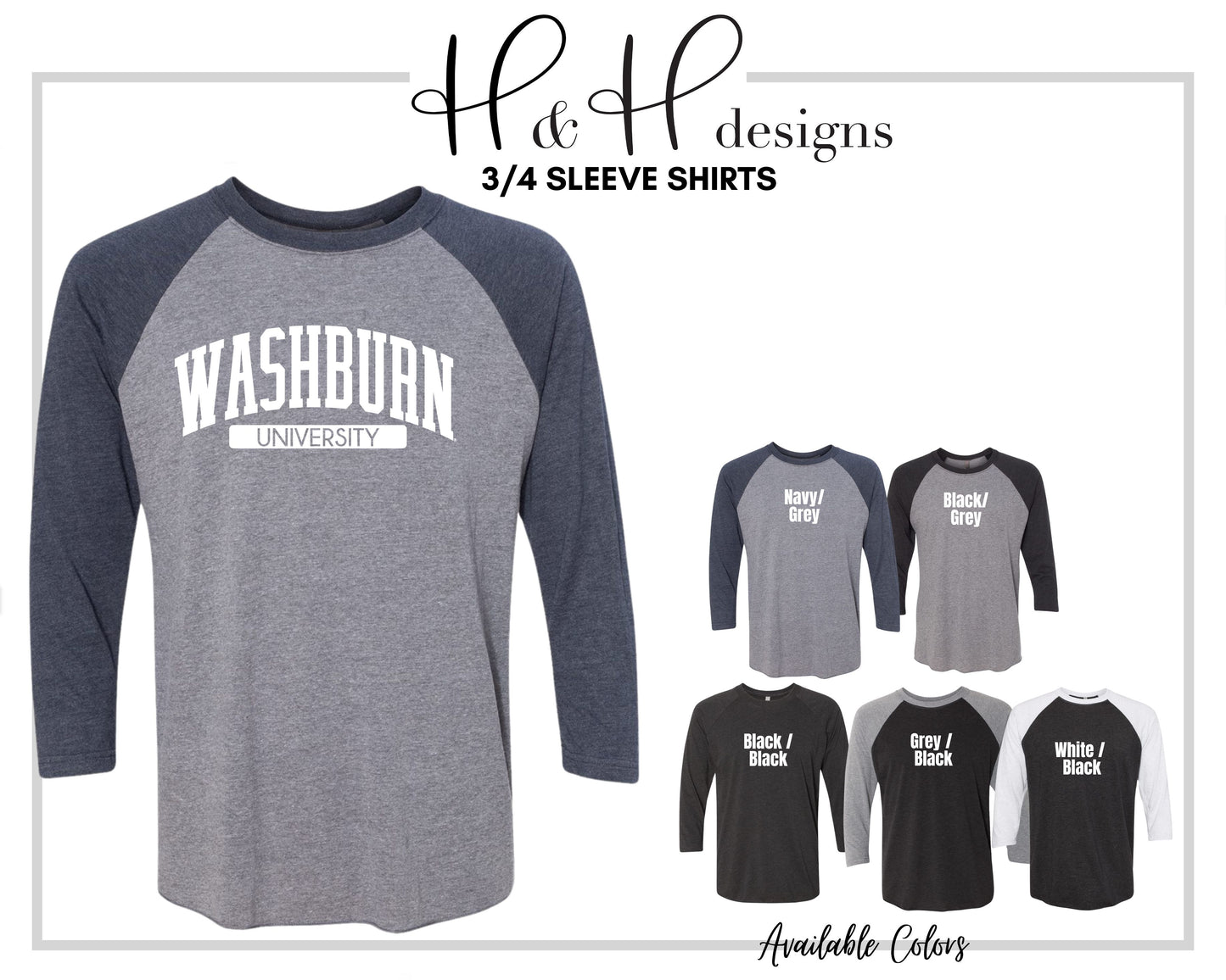 Washburn University Classic Block Arch ~ Licensed Apparel ~ HHWU204