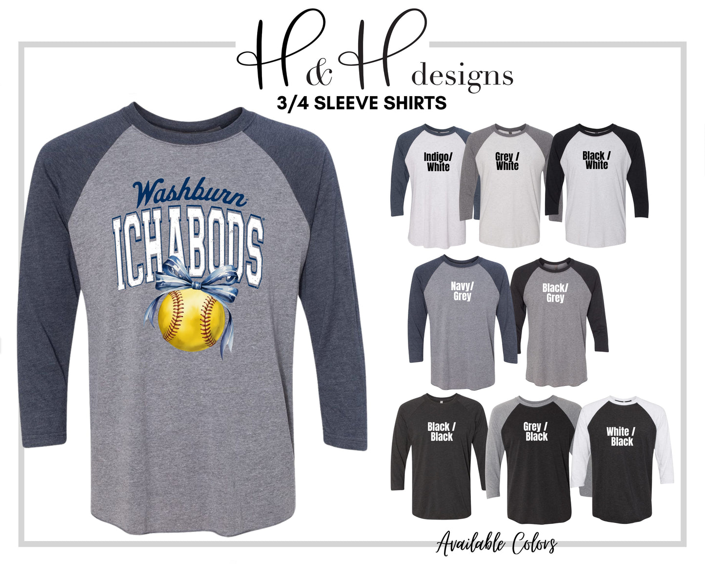 Washburn Ichabods Softball Block Bow ~ Licensed Apparel ~ HHWU240