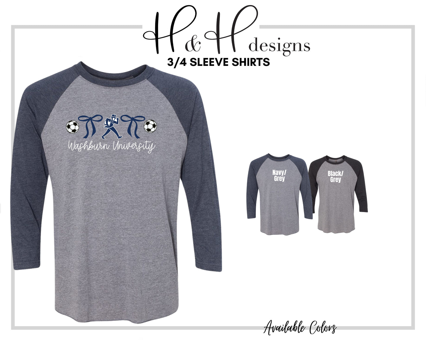 Washburn University Soccer Coquette Bows ~ Licensed Apparel ~ HHWU212