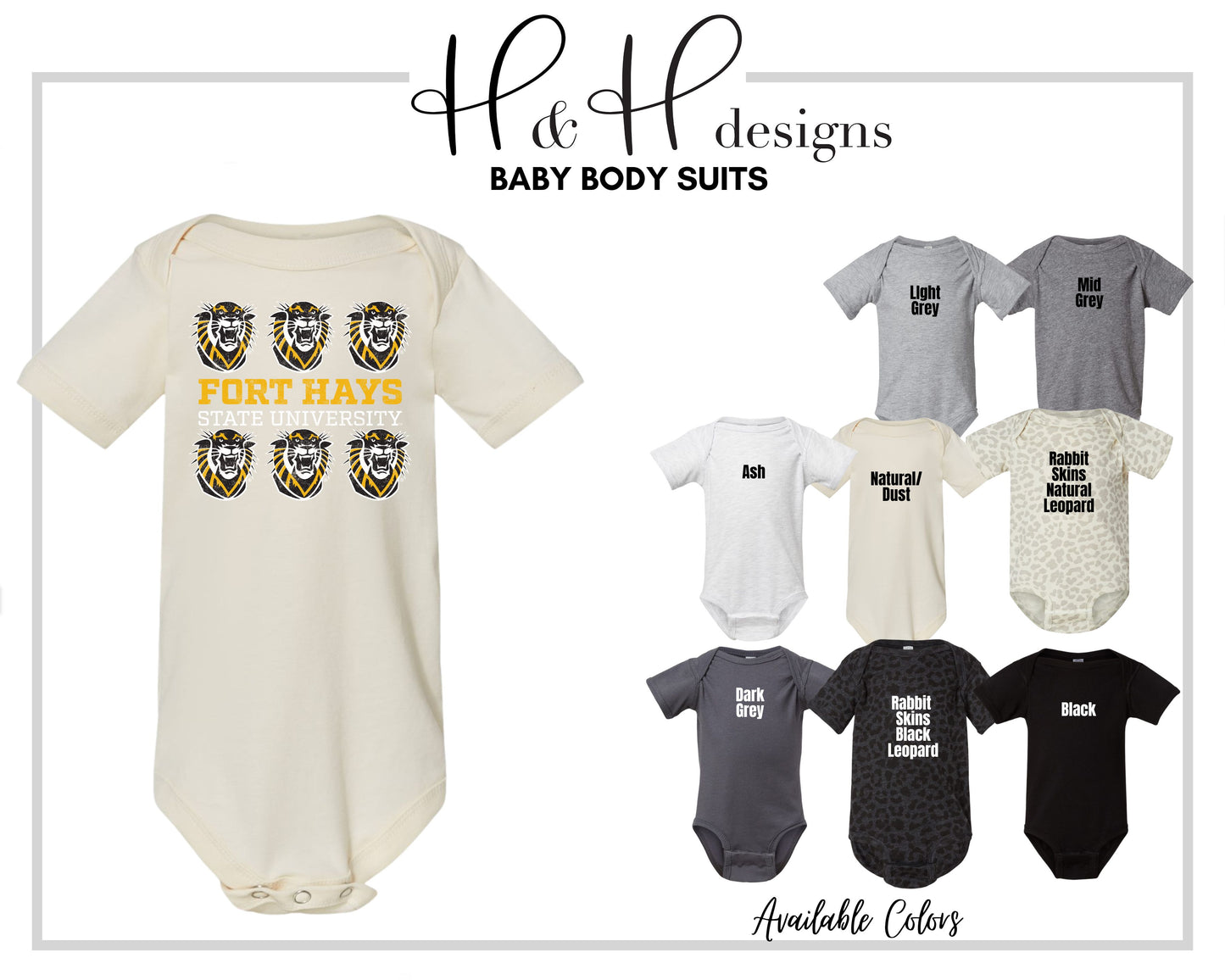 Fort Hays State University Distressed Tigers ~ Licensed Apparel ~ HHFHSU111