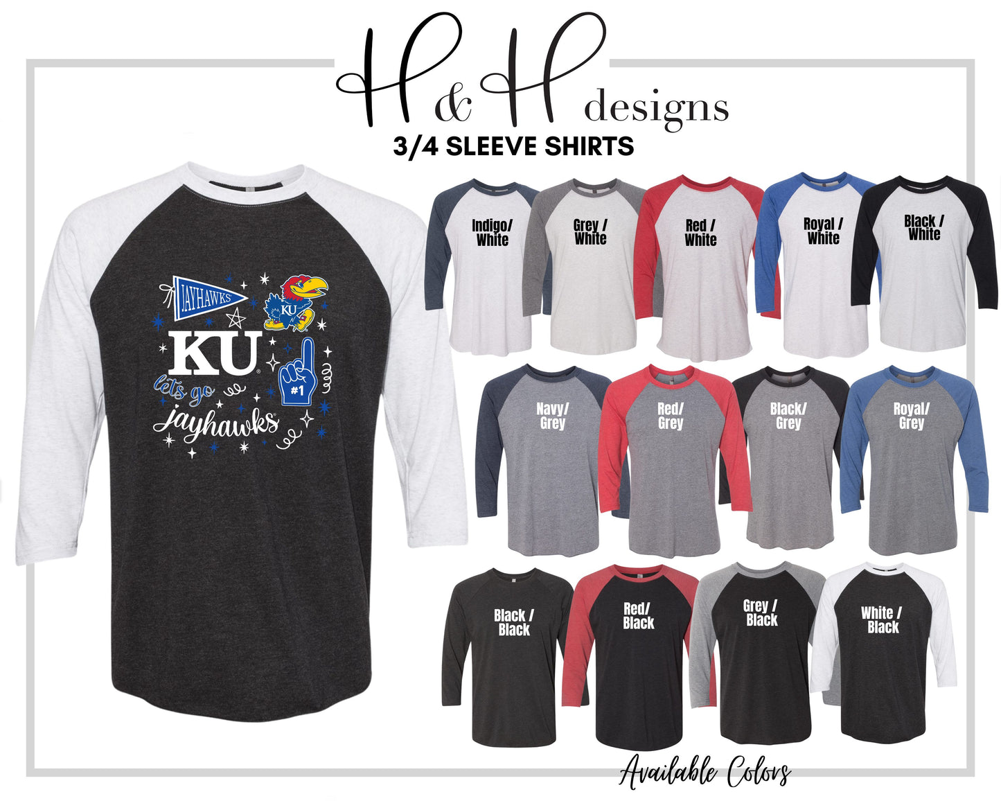 Kansas Jayhawks Blue Game Day Spirit ~ Licensed Apparel ~ HHKU177