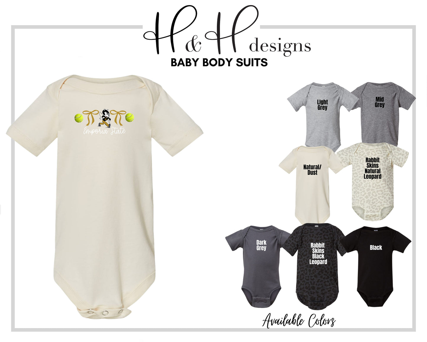 Emporia State Coquette Tennis Bows  ~ Licensed Apparel ~ HHESU132