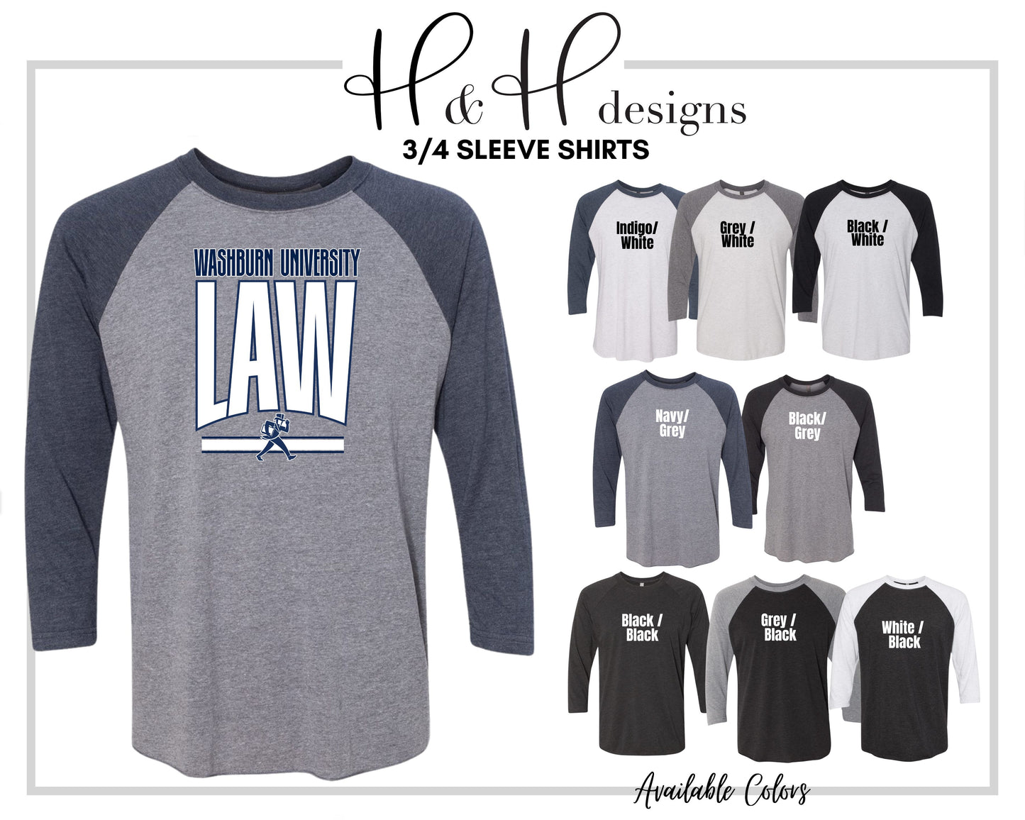 Washburn University Law Warp ~ Licensed Apparel ~ HHWU241
