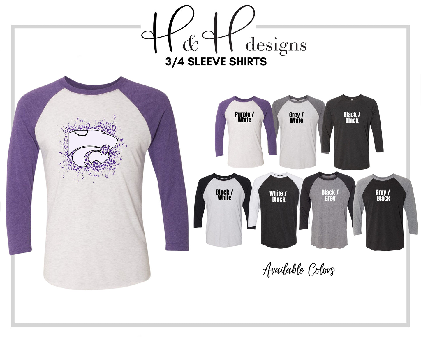 Powercat Leopard Splatter ~ HHKSU104 ~ Licensed K-State Apparel