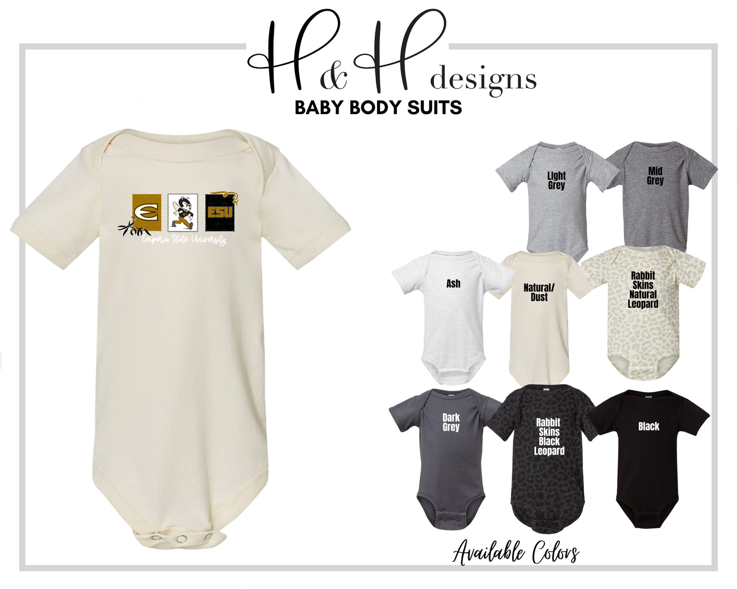 Emporia State University Stamps and Bows ~ Licensed Apparel ~ HHESU138