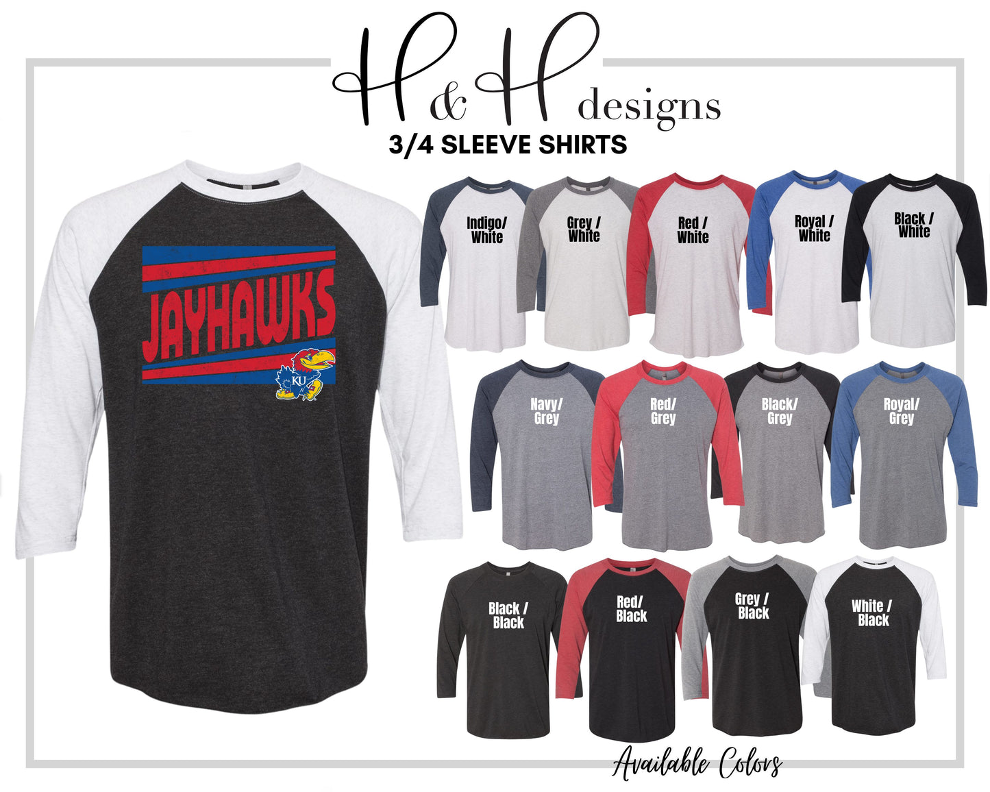 Jayhawks Triple Triangle ~ Licensed Apparel ~ HHKU157