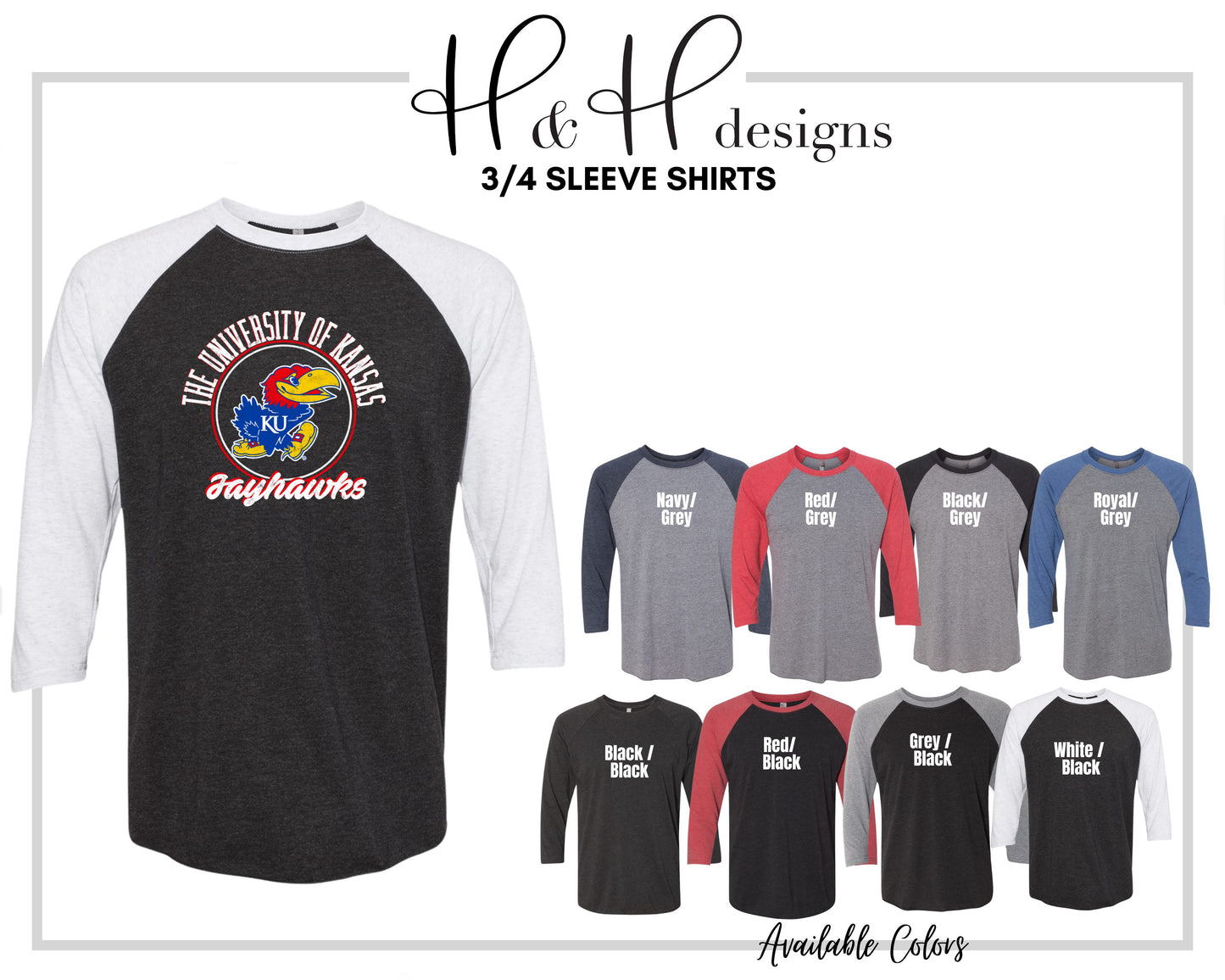 The University of Kansas Distressed Round  ~ Licensed Apparel ~ HHKU151