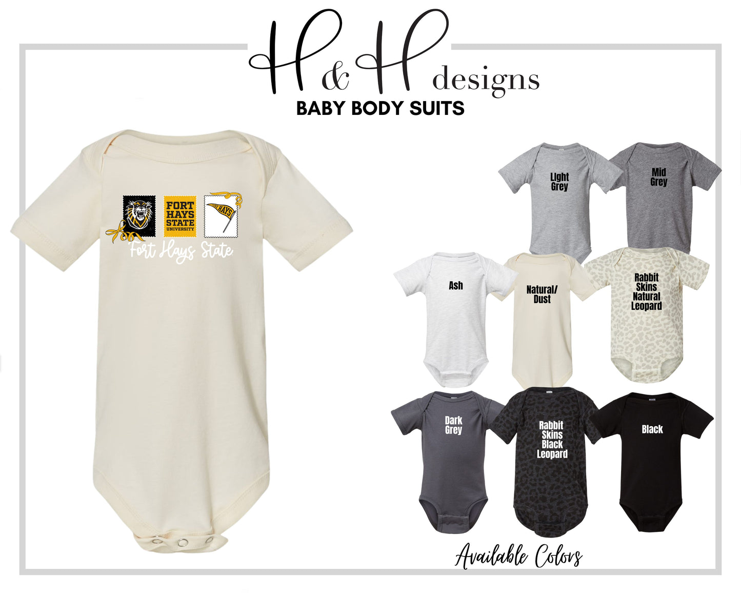 Fort Hays State Stamps and Bows ~ Licensed Apparel ~ HHFHSU113