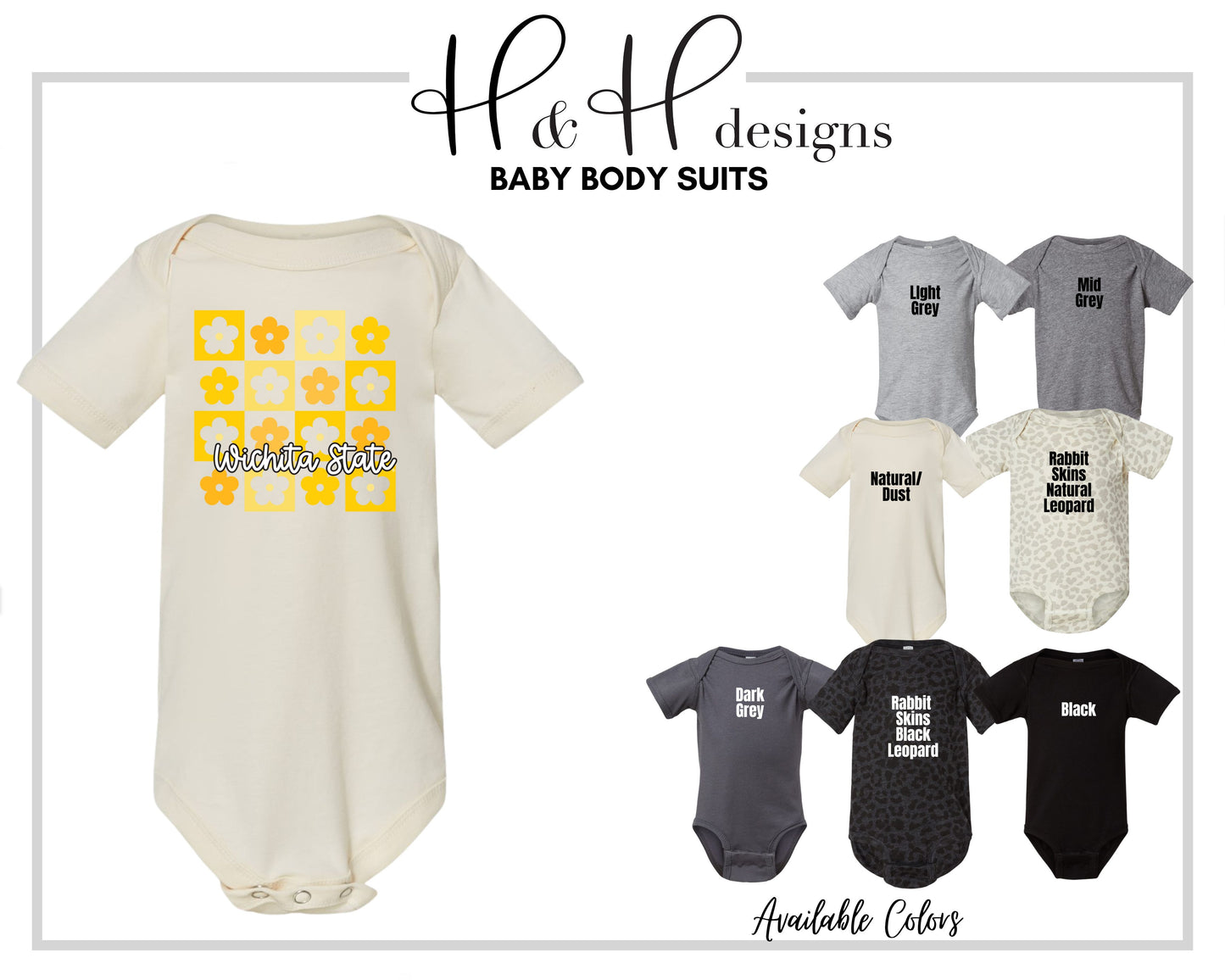 Wichita State Daisy Block ~ Licensed Apparel ~ HHWSU104