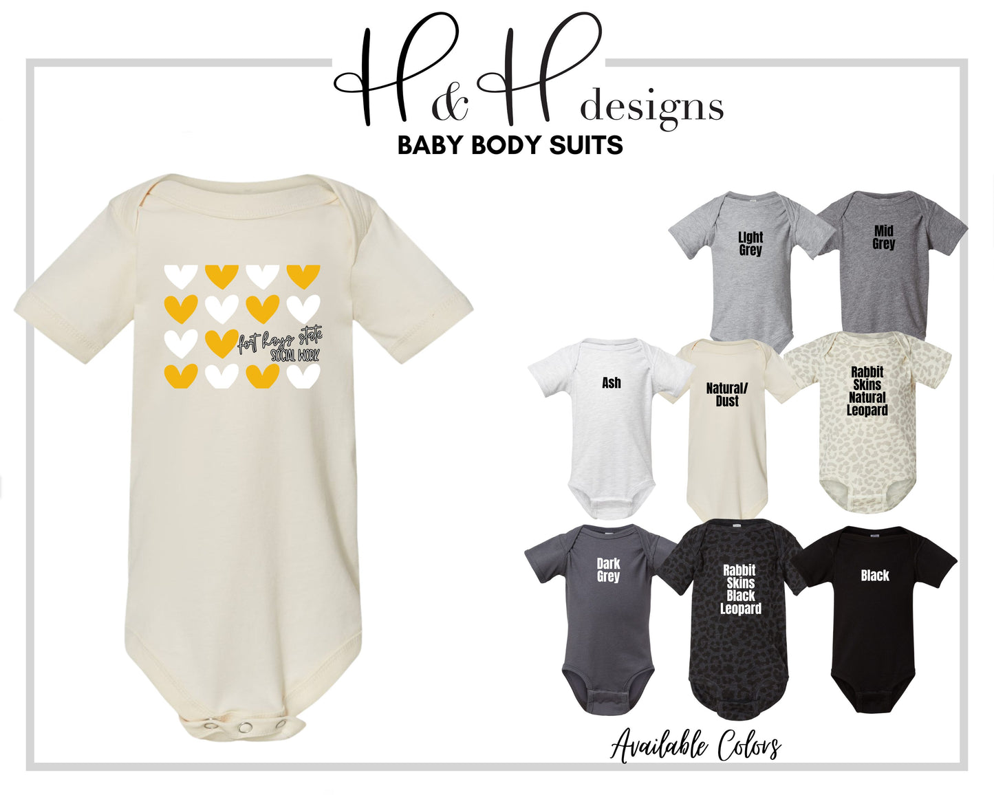 Fort Hays State Social Work Repeat Hearts ~ Licensed Apparel ~ HHFHSU137