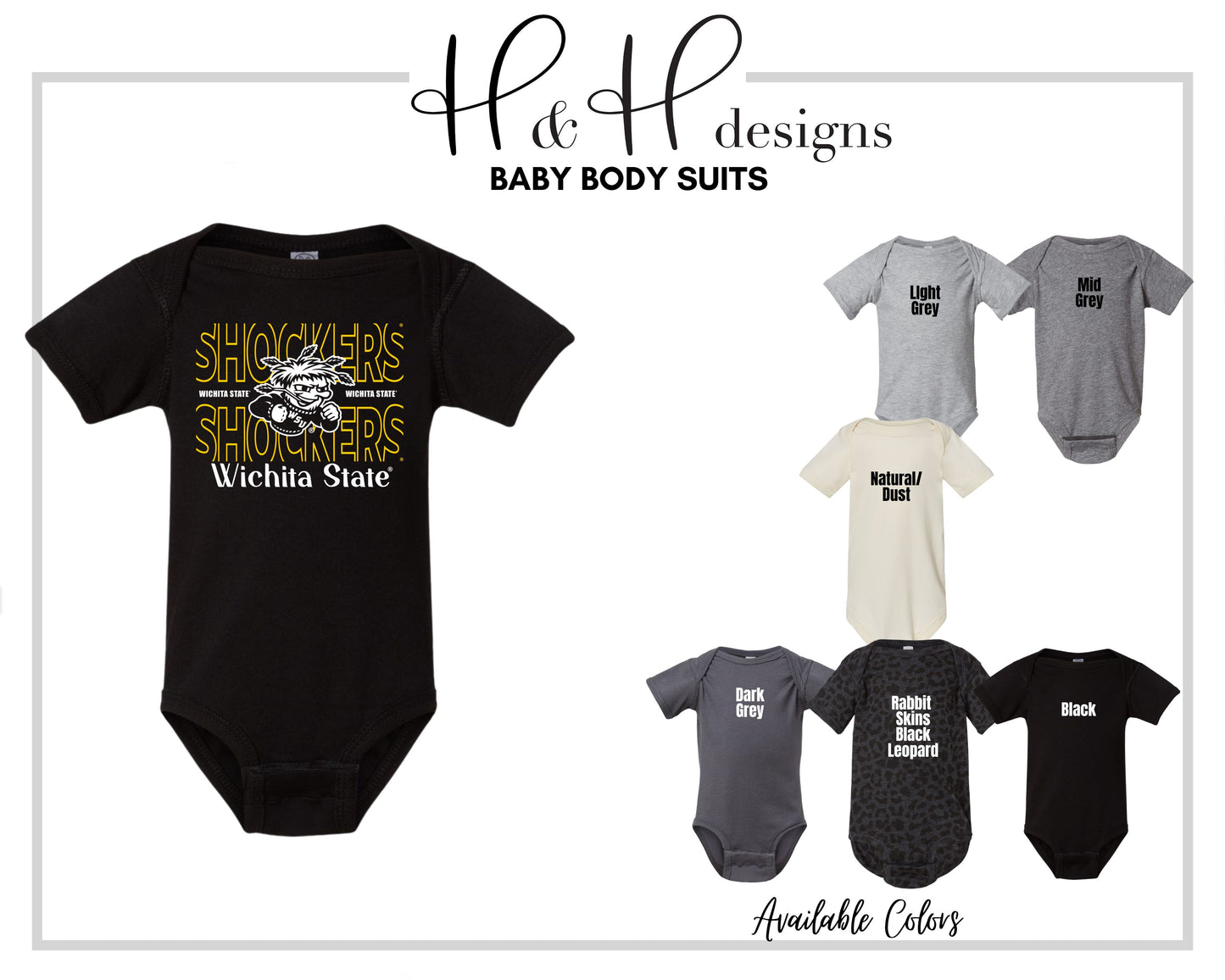 Wichita State Shockers Hallow Outline ~ Licensed Apparel ~ HHWSU130