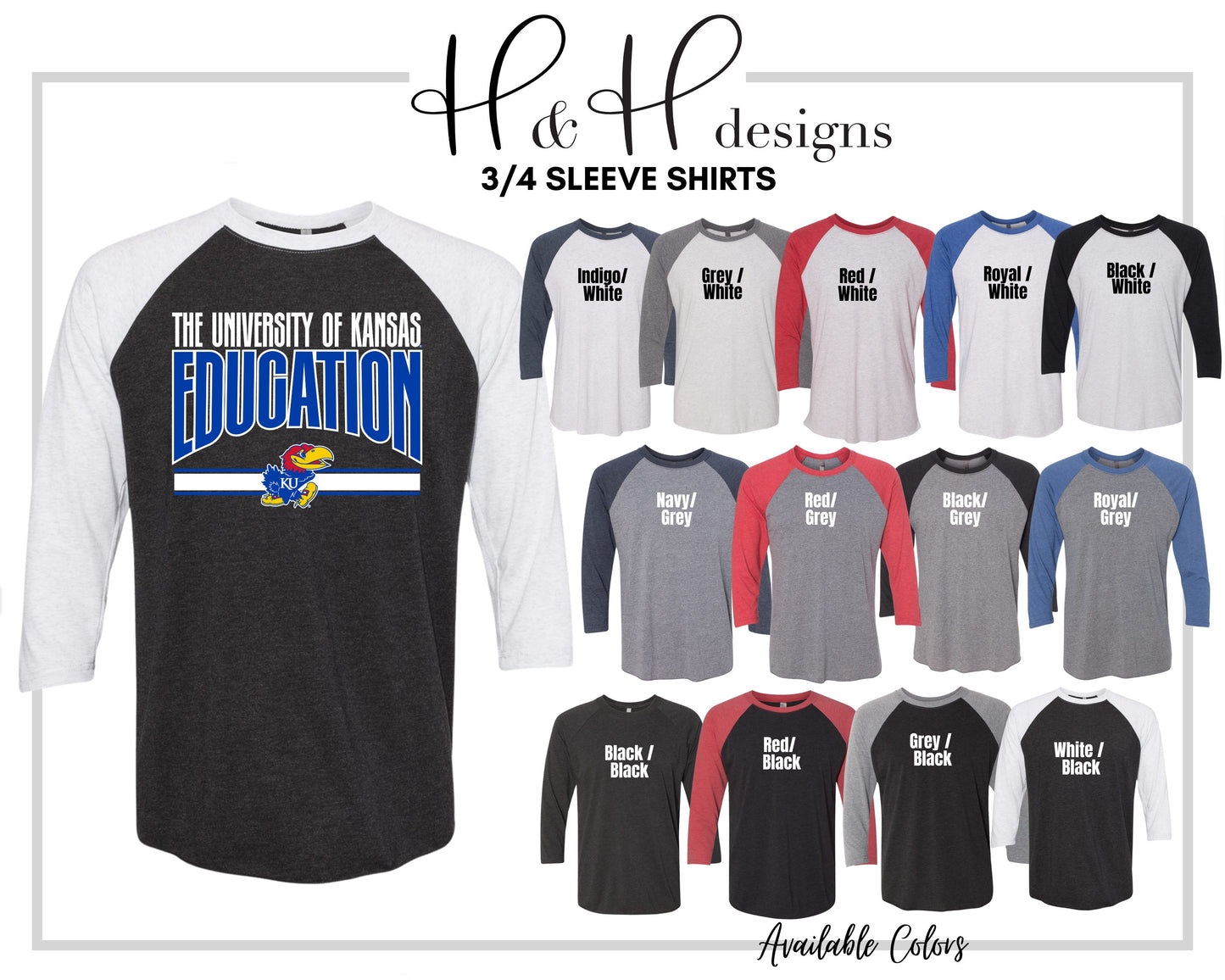The University of Kansas Education Warp ~ Licensed Apparel ~ HHKU182