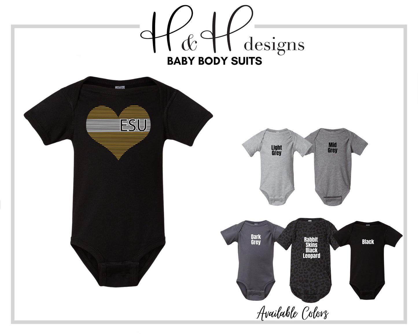 ESU Lined Heart ~ Licensed Apparel ~ HHESU116