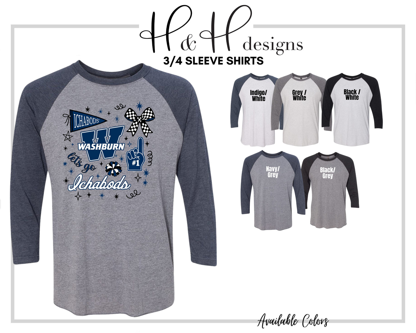 Washburn University Ichabods Game Day CHEER Spirit ~ Licensed Apparel ~ HHWU225