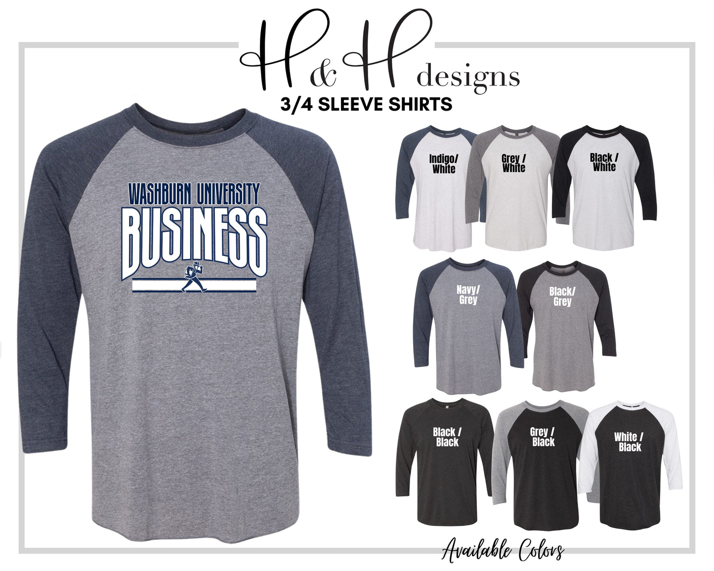 Washburn University Business Warp ~ Licensed Apparel ~ HHWU239