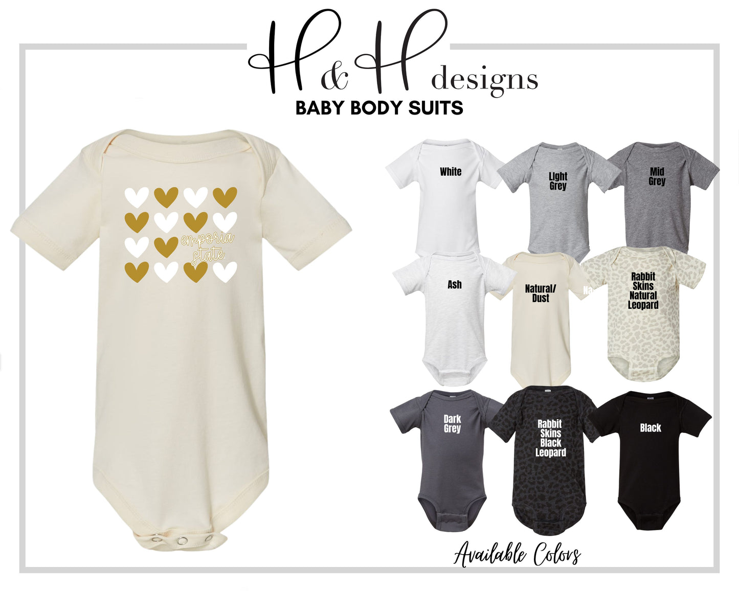 Emporia State Repeat Hearts ~ Licensed Apparel ~ HHESU101